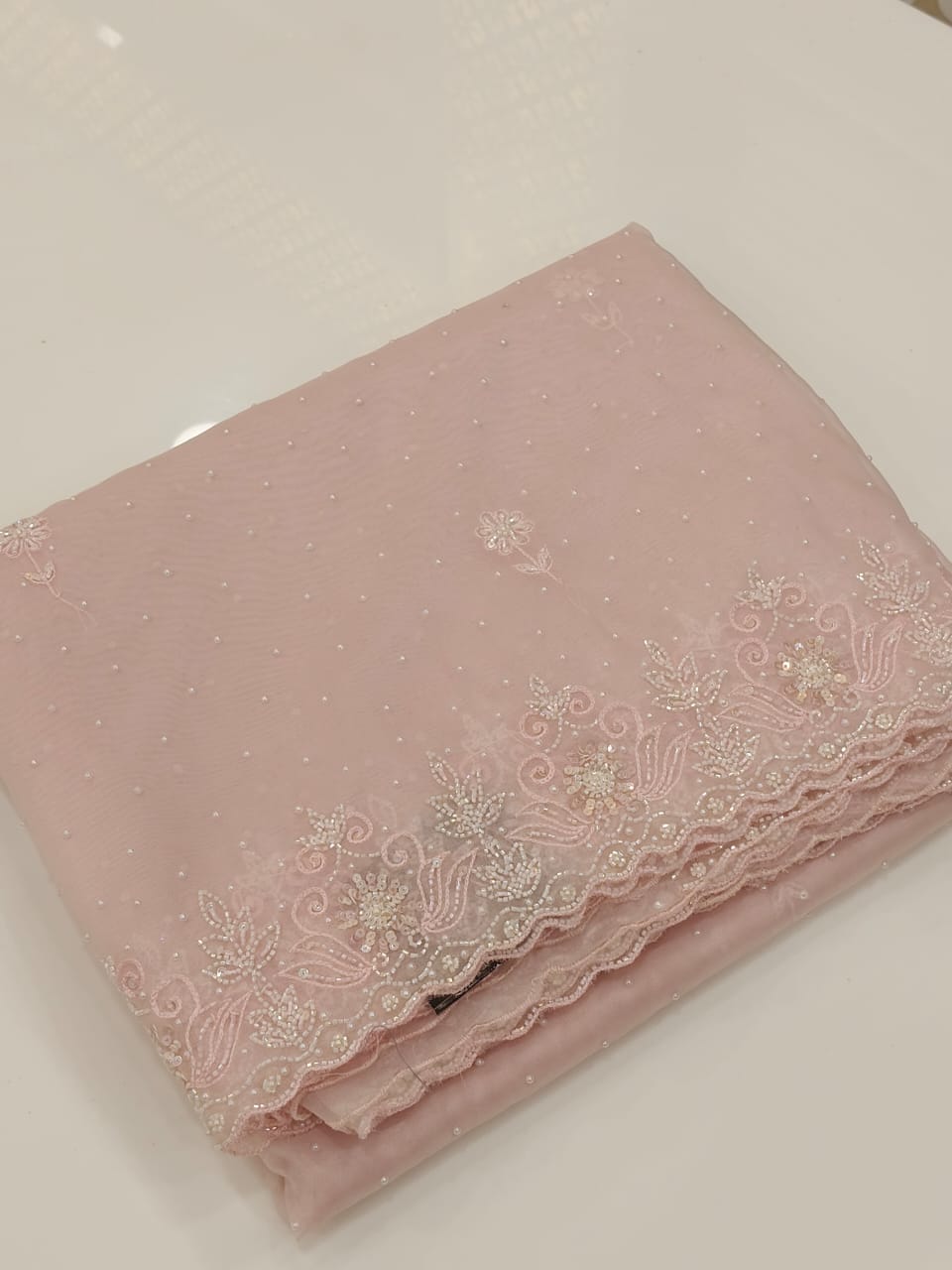 Organza Saree - pink  shade Search code 2000