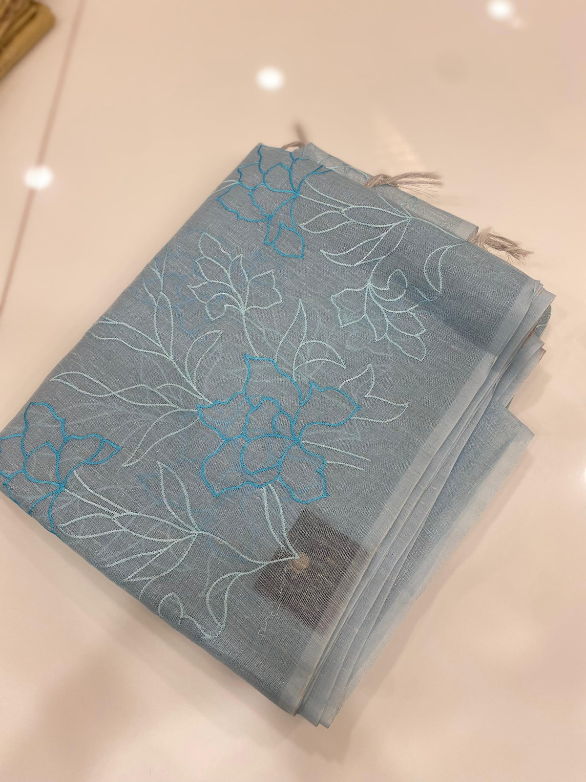 Linen  Tissue Saree - Search code 5008