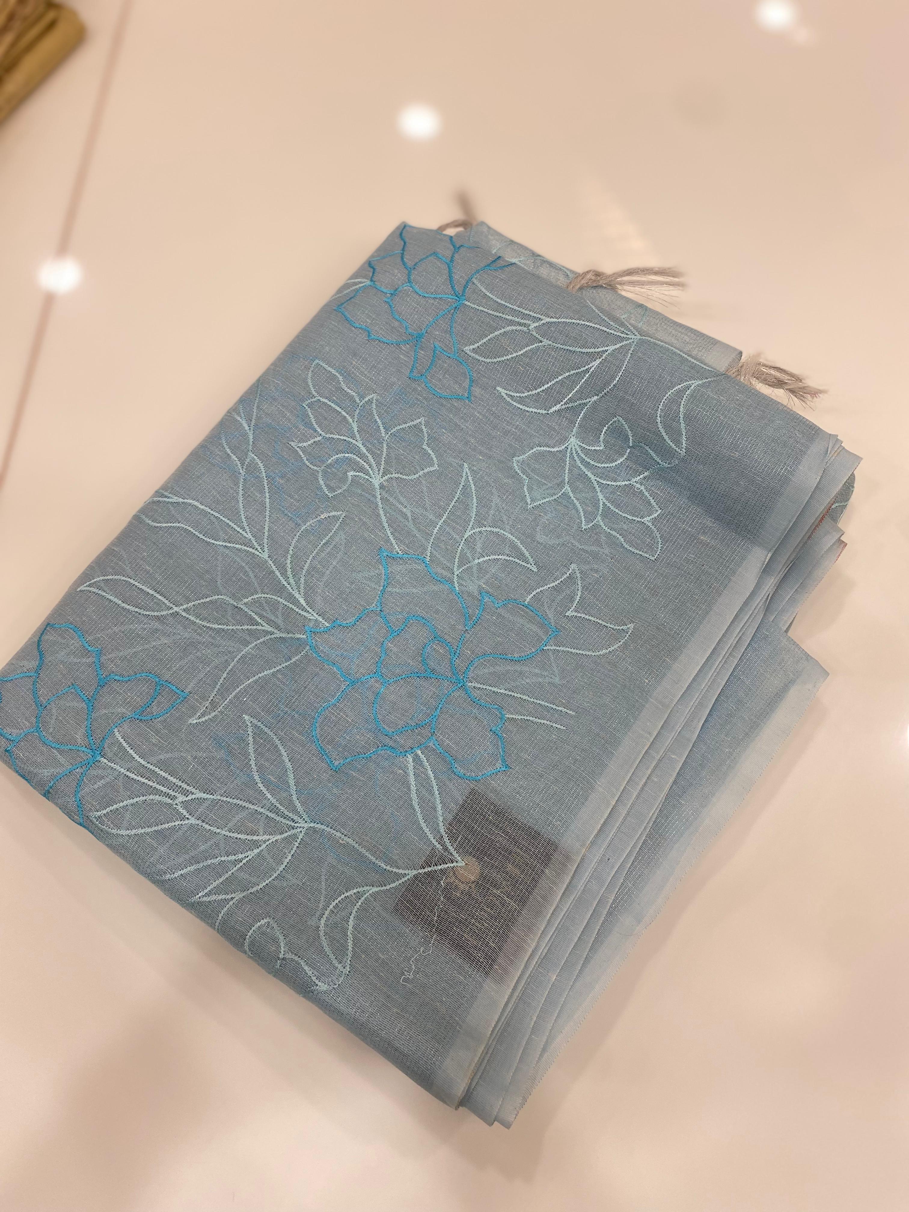 Linen  Tissue Saree - Search code 5004