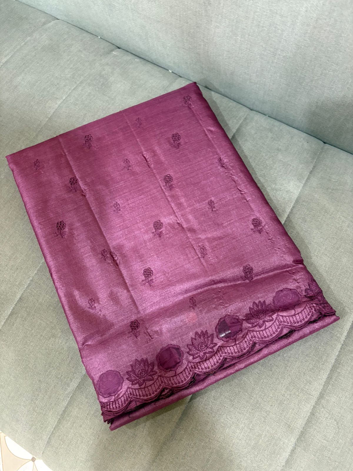 Tissue Saree -purple Color search code 7055