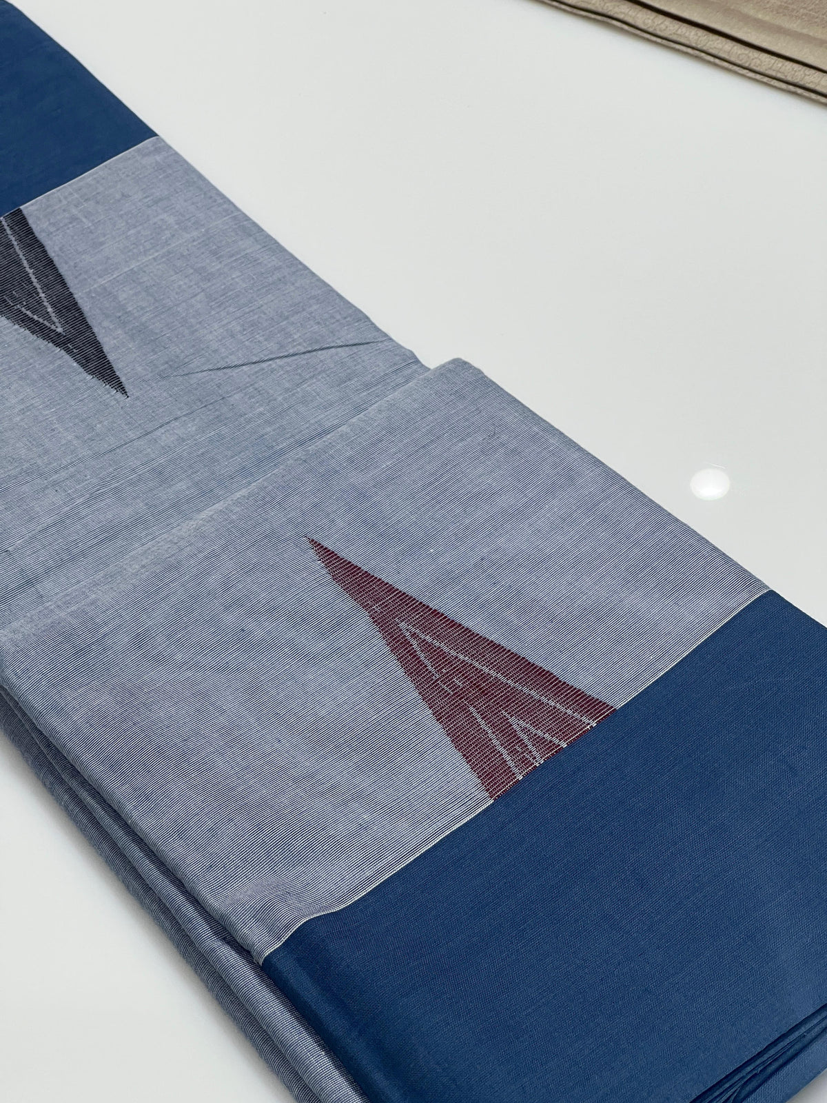 kalyani   cotton  Saree-blue grey  shade Search code 8006
