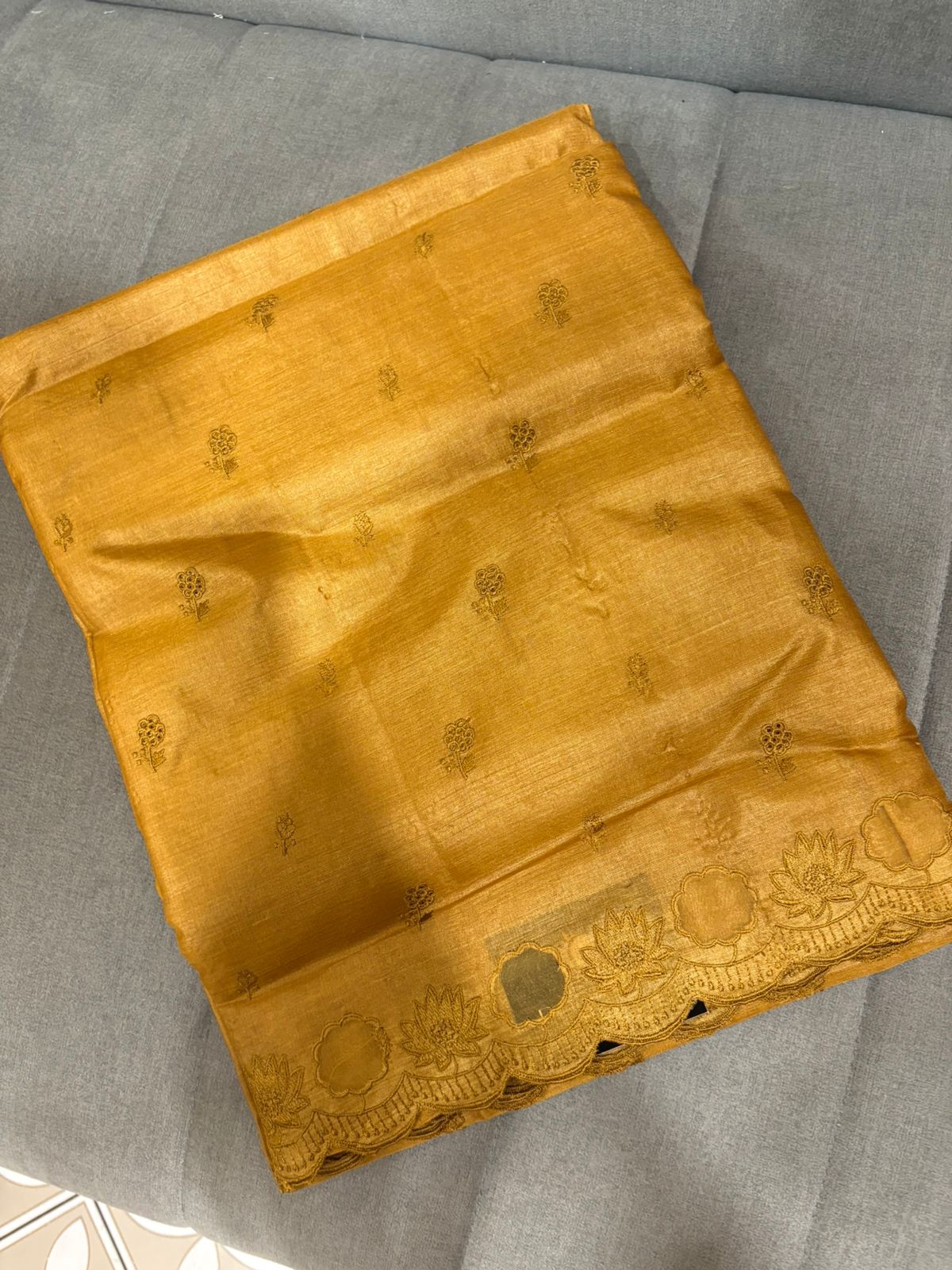 Tissue Saree - yellow  Color search code 7051