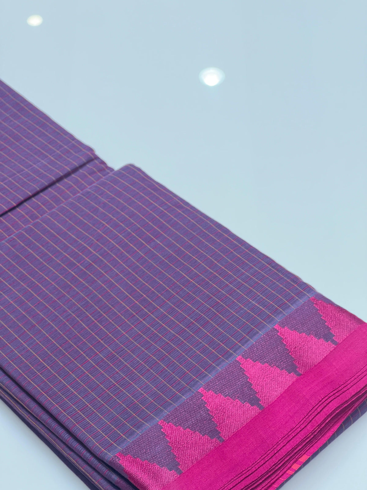 kalyani cotton Saree-purple shade Search code 8000