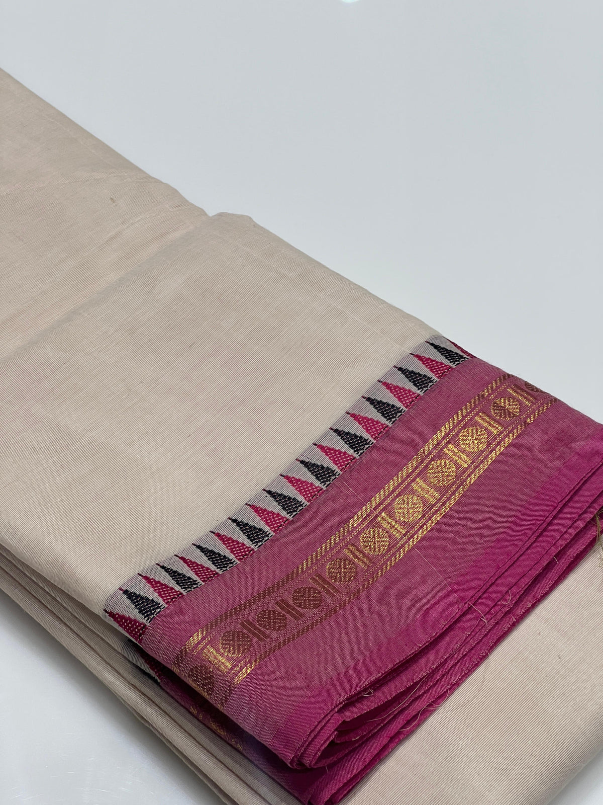 kalyani cotton Saree-orange  shade Search code 8002