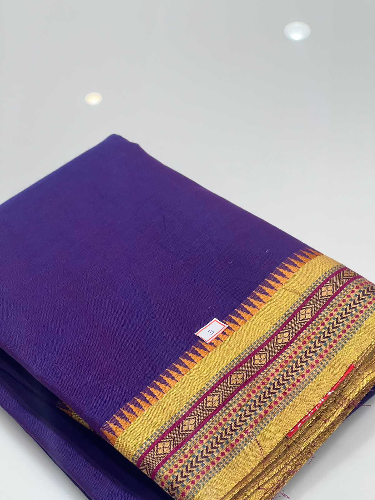 kalyani cotton Saree-purple  shade Search code 8004
