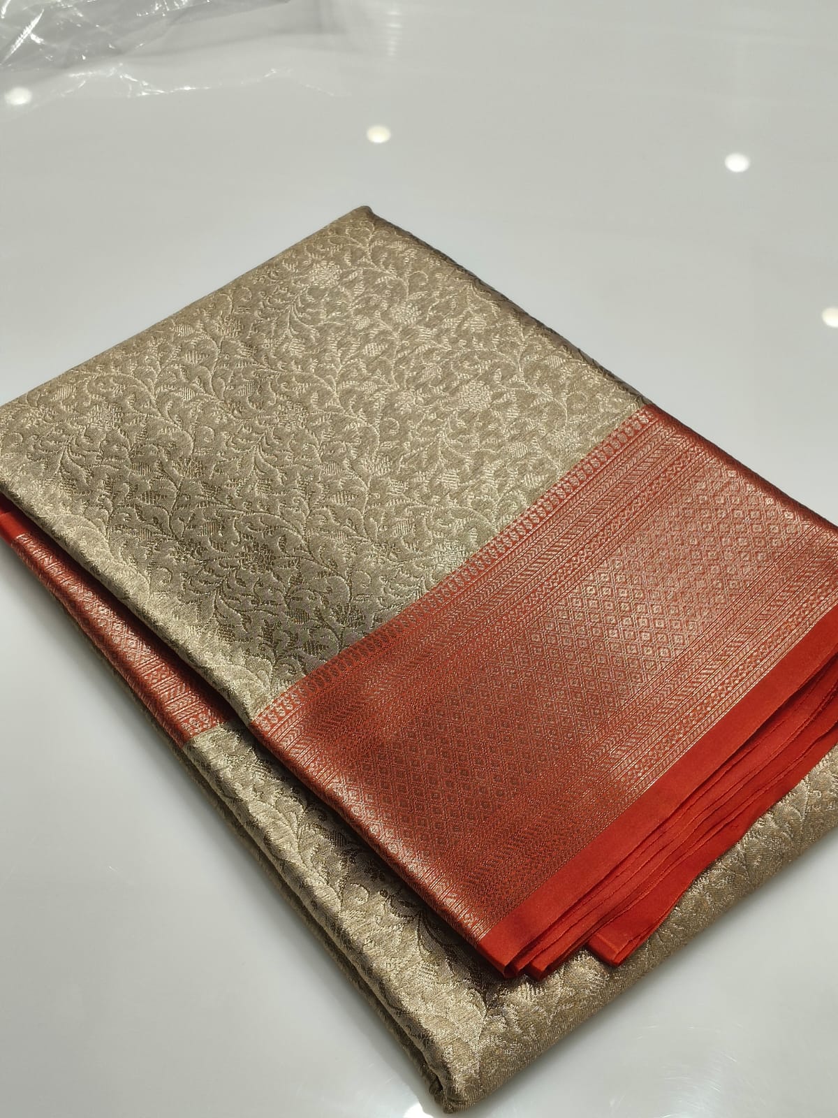 Saree - orange   shade Search code 9001