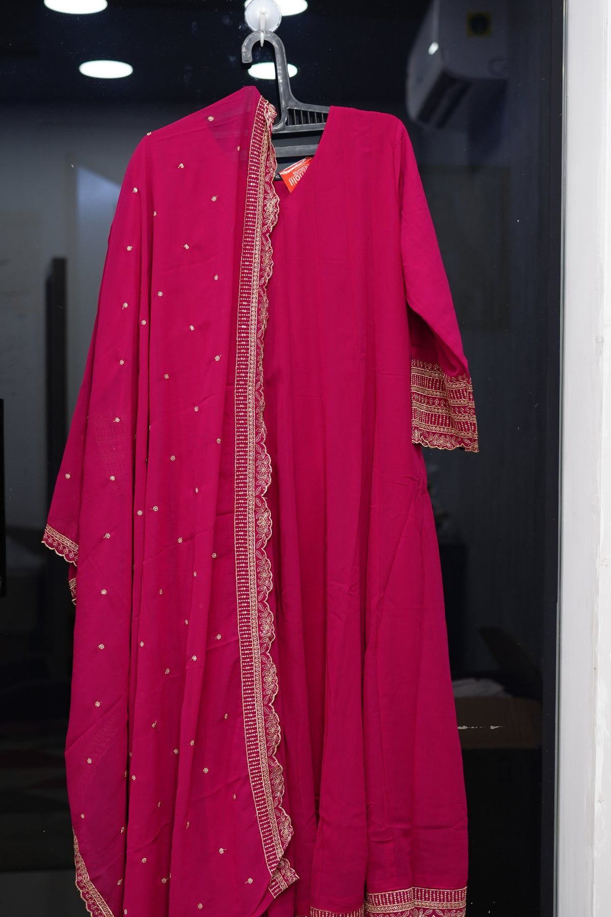 Salwar suit set  -Rani pink shade Search code 6807