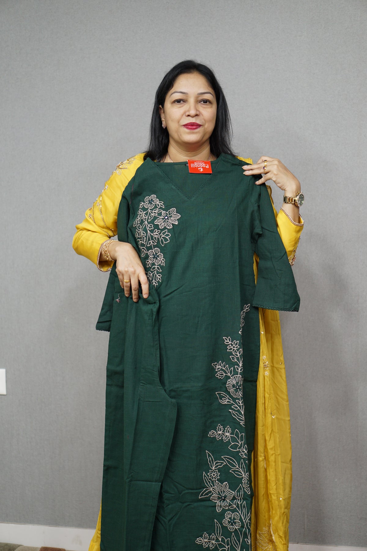 Kurta  Top and bottom -  Green shade Search code 6851