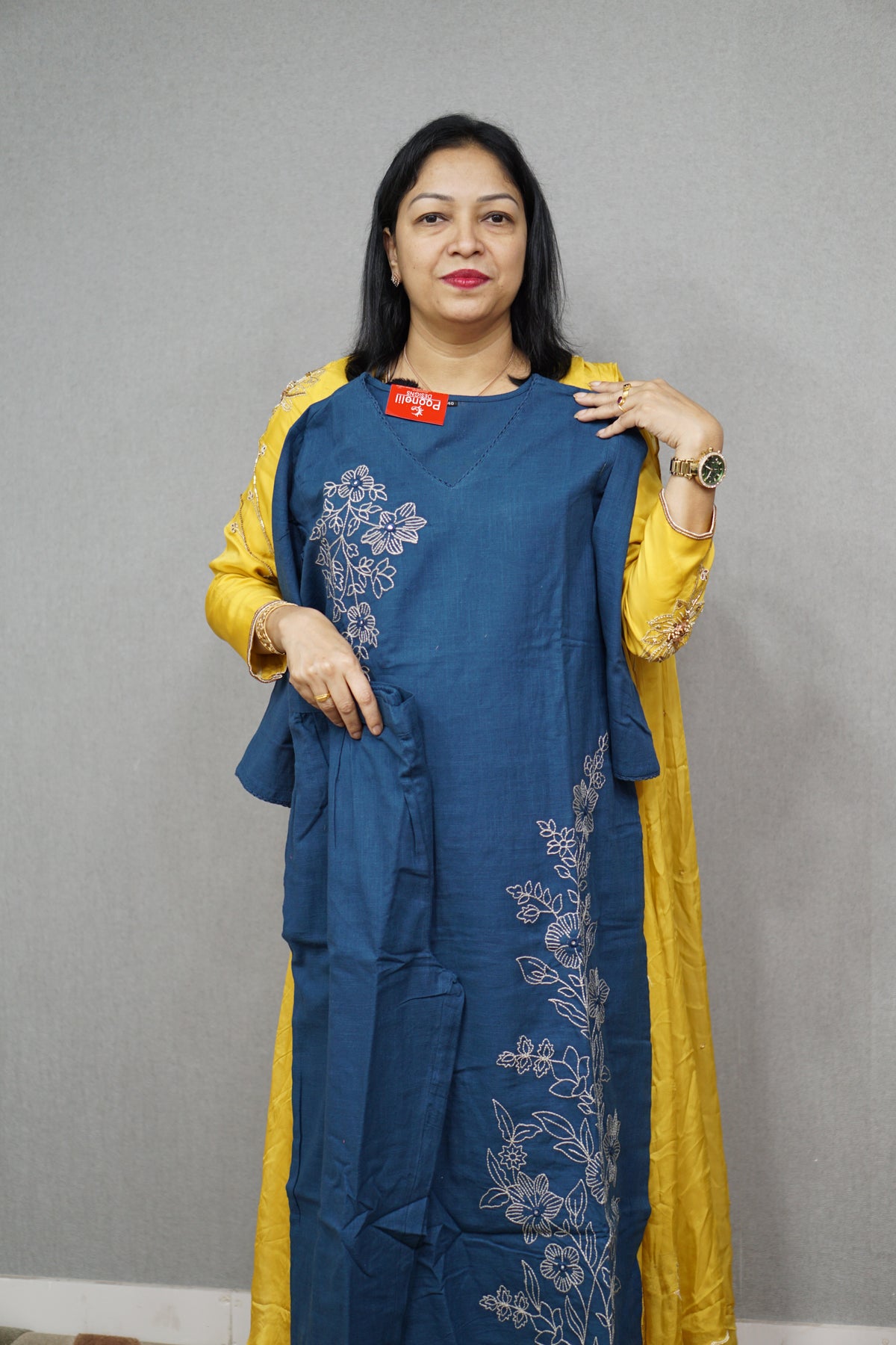 Kurta  Top and bottom -Blue shade Search code 6852