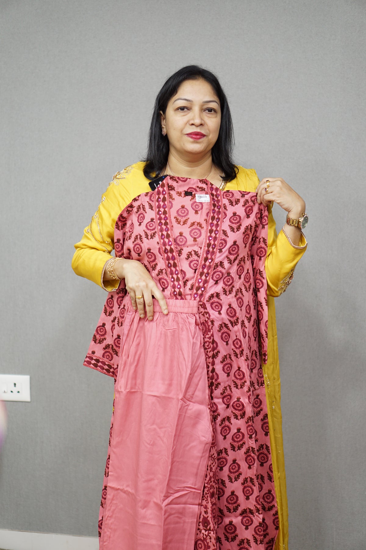 Kurta  Top and bottom -Pink shade Search code 6855