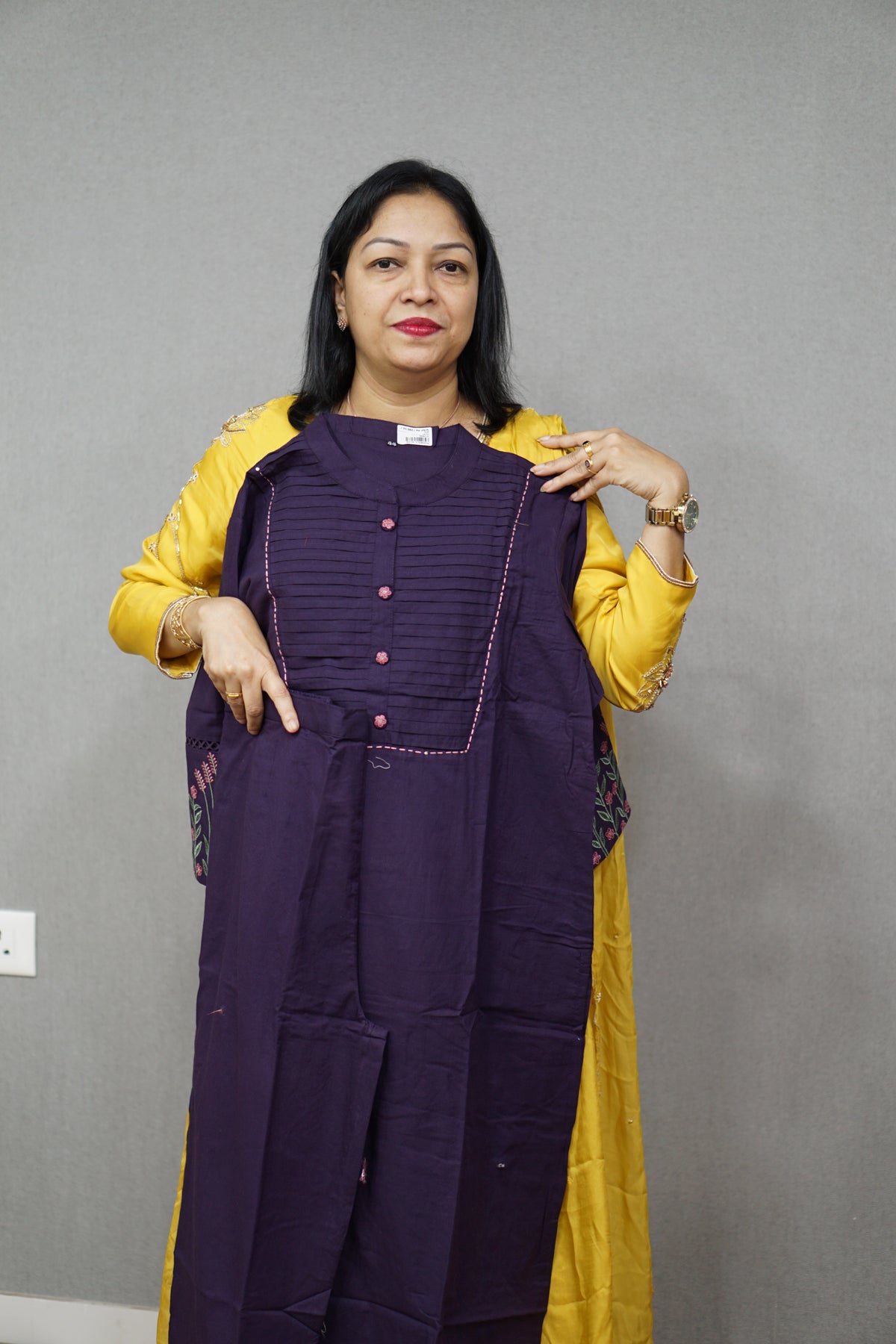 Kurta  Top and bottom -Violet shade Search code 6858