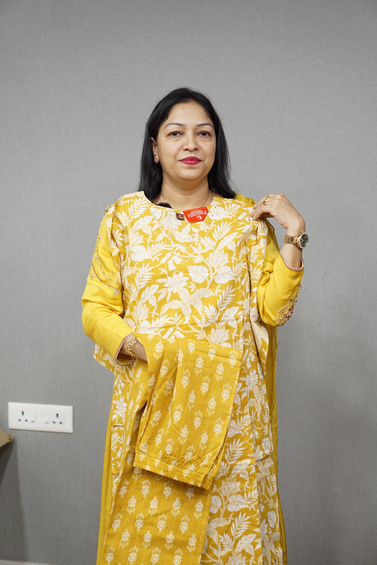 Kurta  Top and bottom -yellow shade Search code 6865