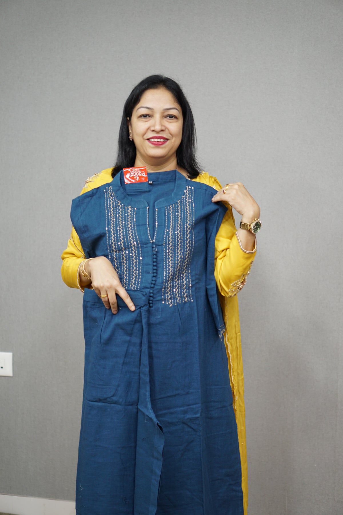 Kurta  Top and bottom -Dusty blue shade Search code 6869