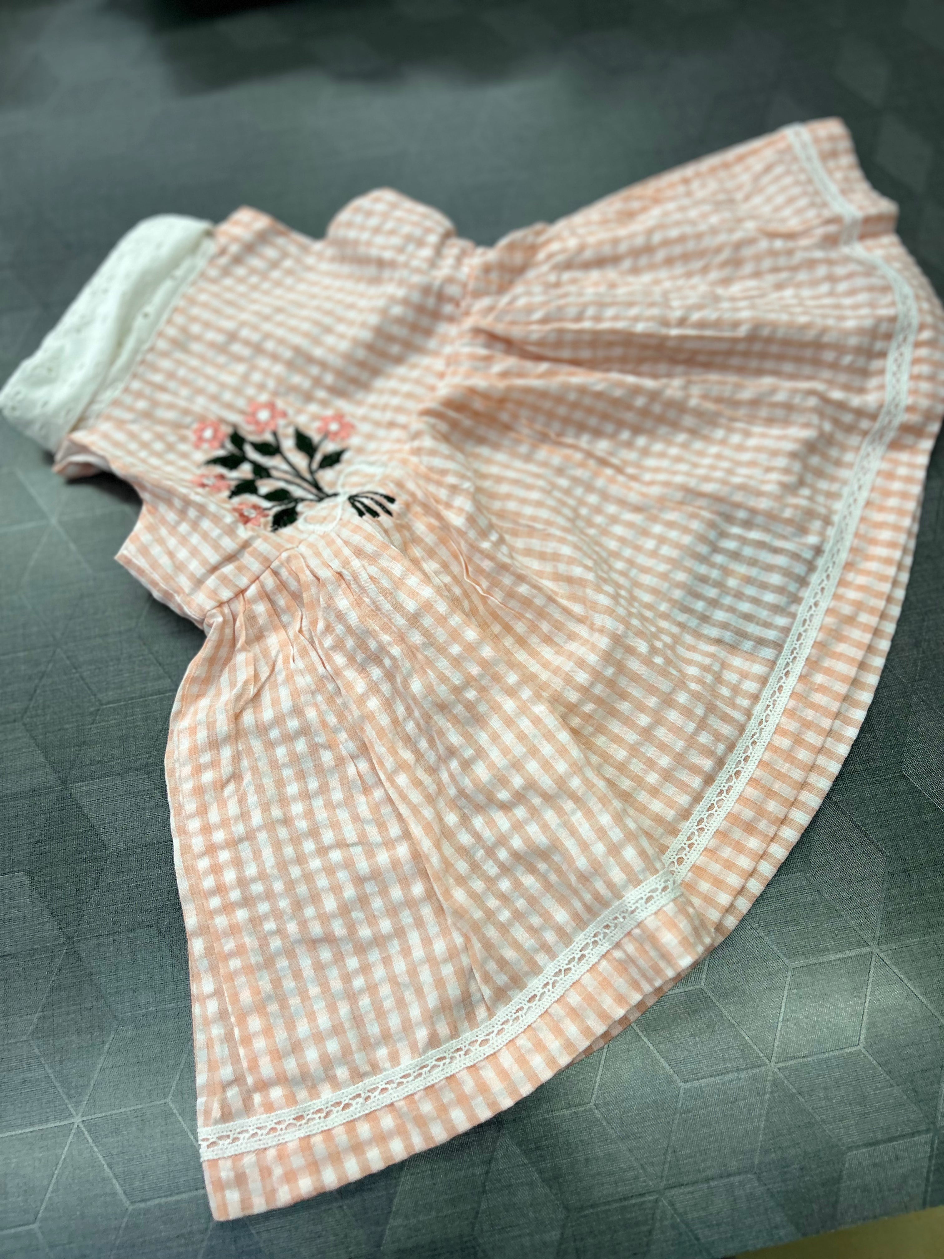 Kids Frock   -orange  color Search code 8404