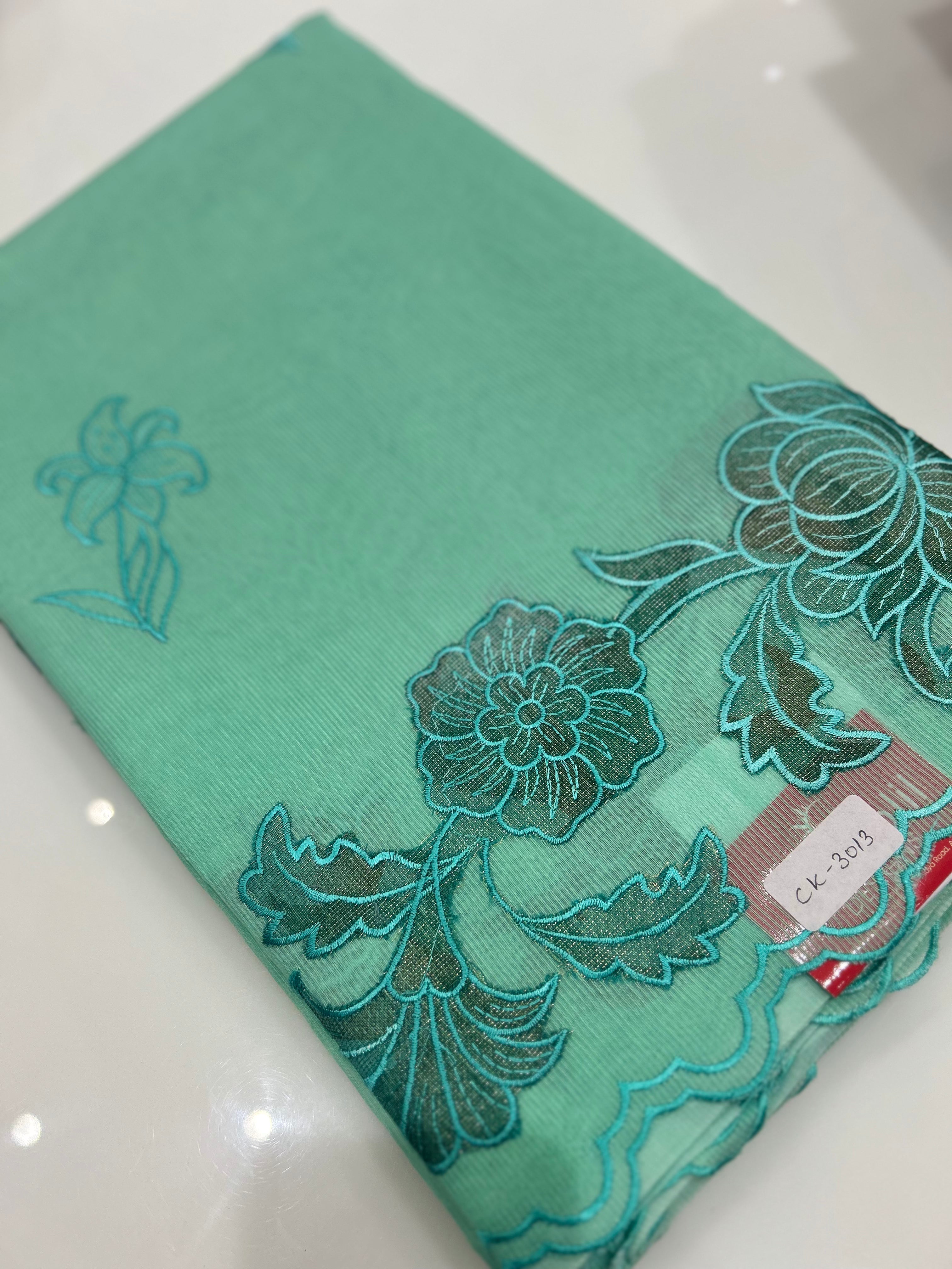 Net Cotta Saree- ocean blue  shade Search code 7262