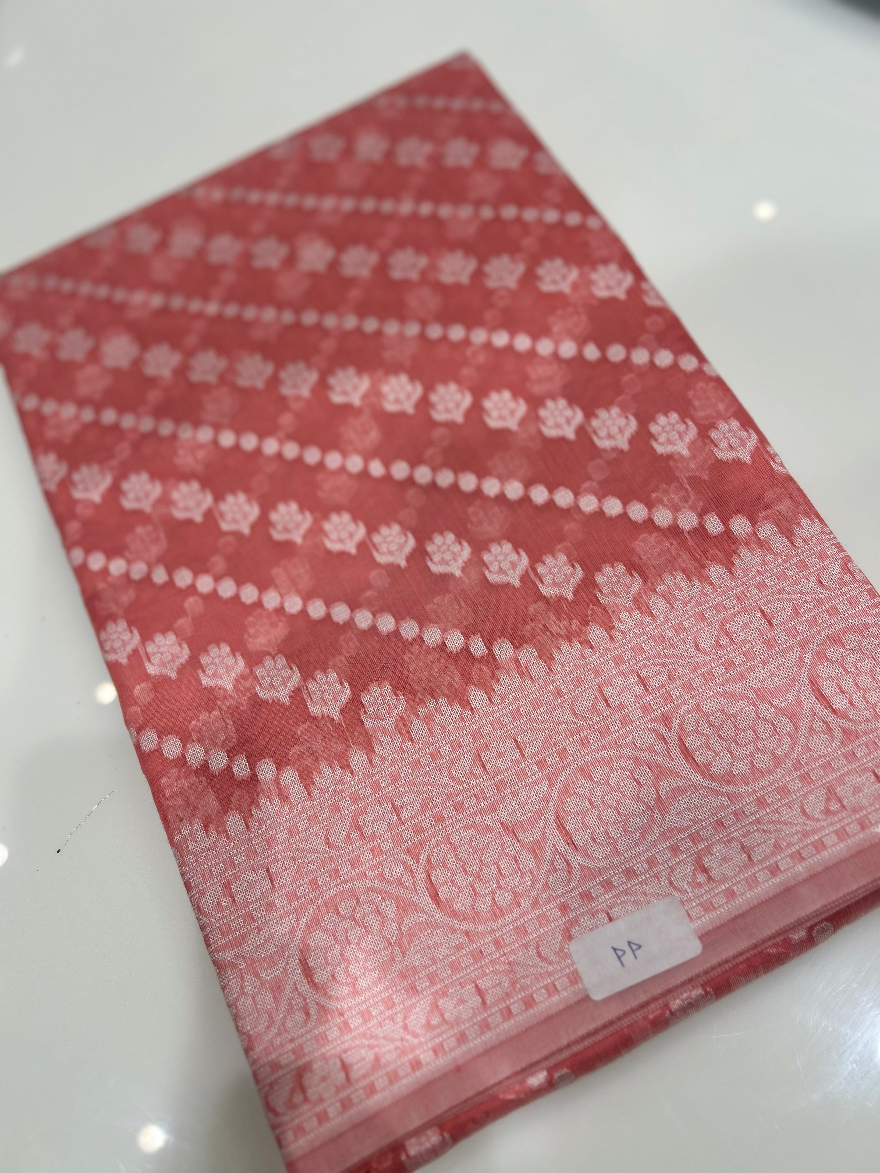 Chanderi  Saree -Peach color Search code 7268