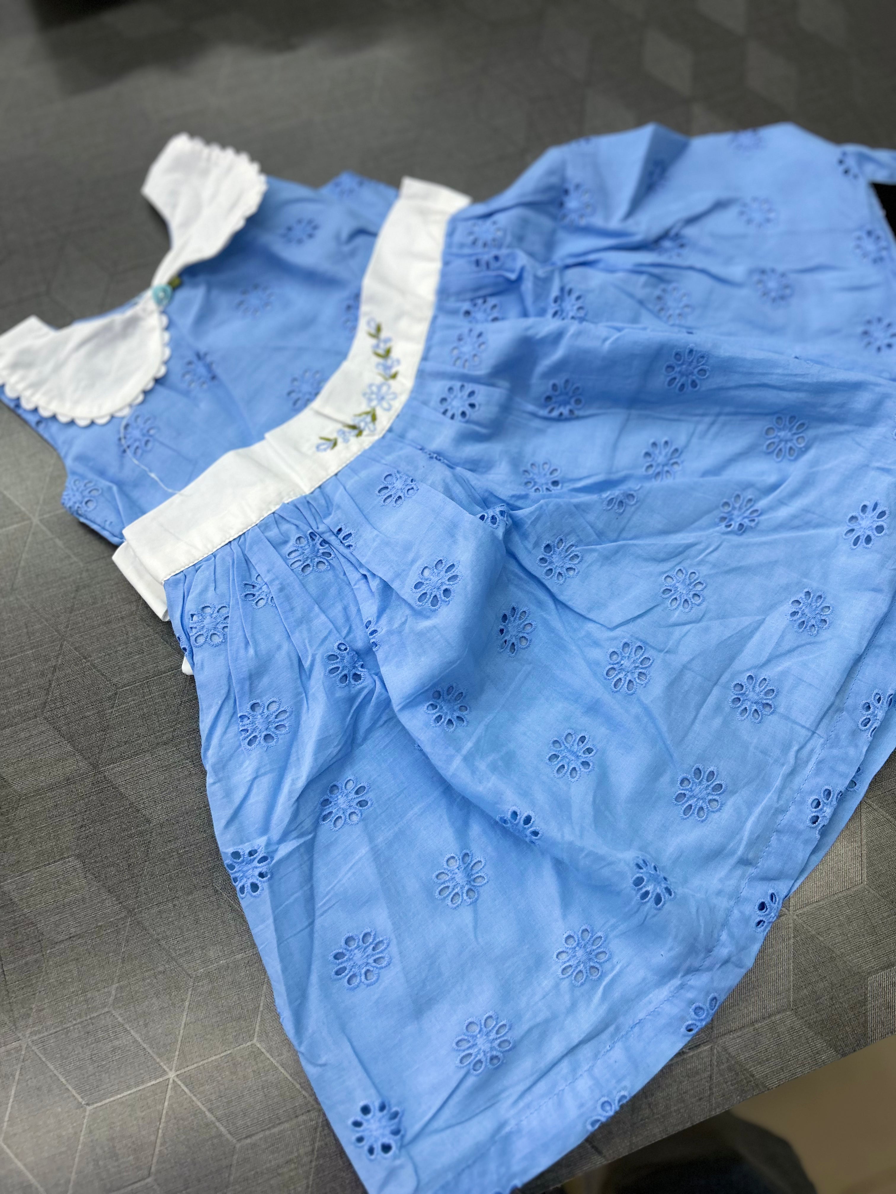 Kids Frock   -Blue color Search code 8405