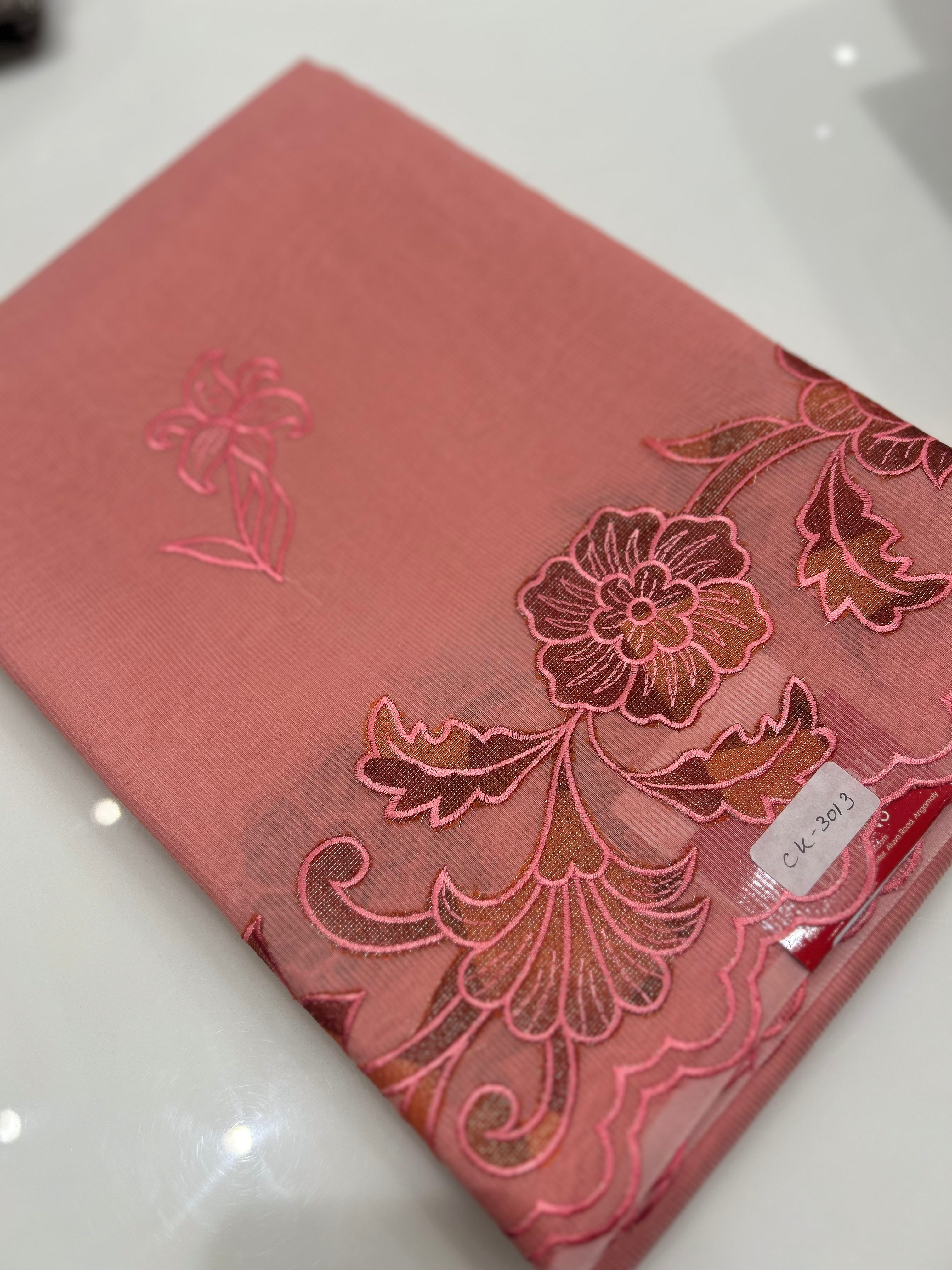 Net Cotta Saree- Peach shade Search code 7261