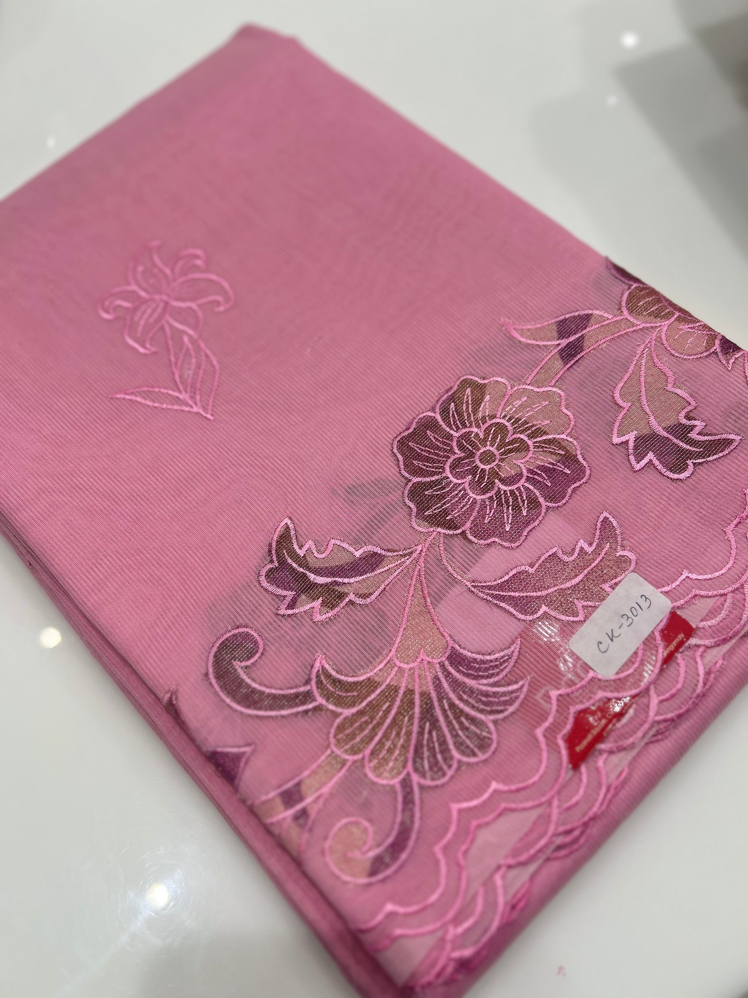 Net Cotta Saree- Pink shade Search code 7258