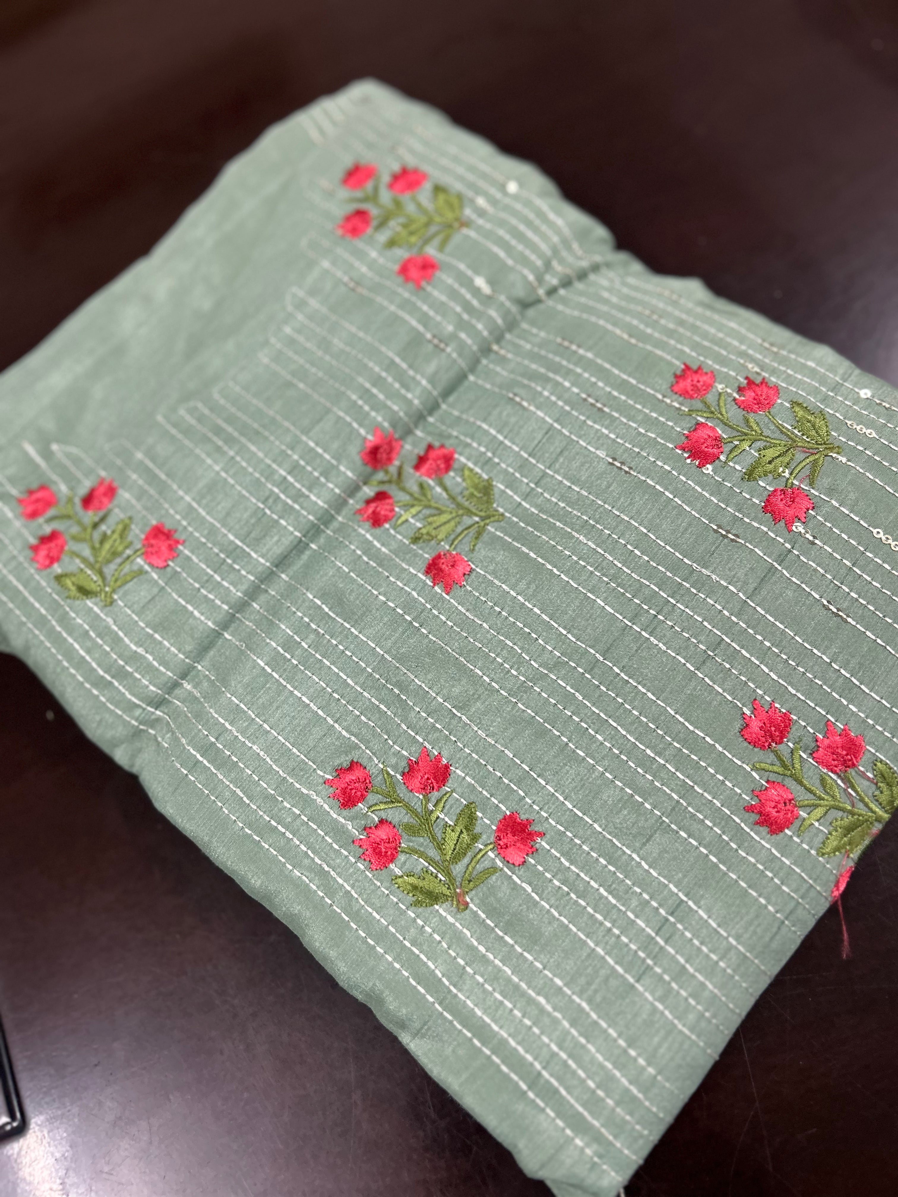 UNSTITCHED SALWAR  SUIT SET -green shade Search code 6662