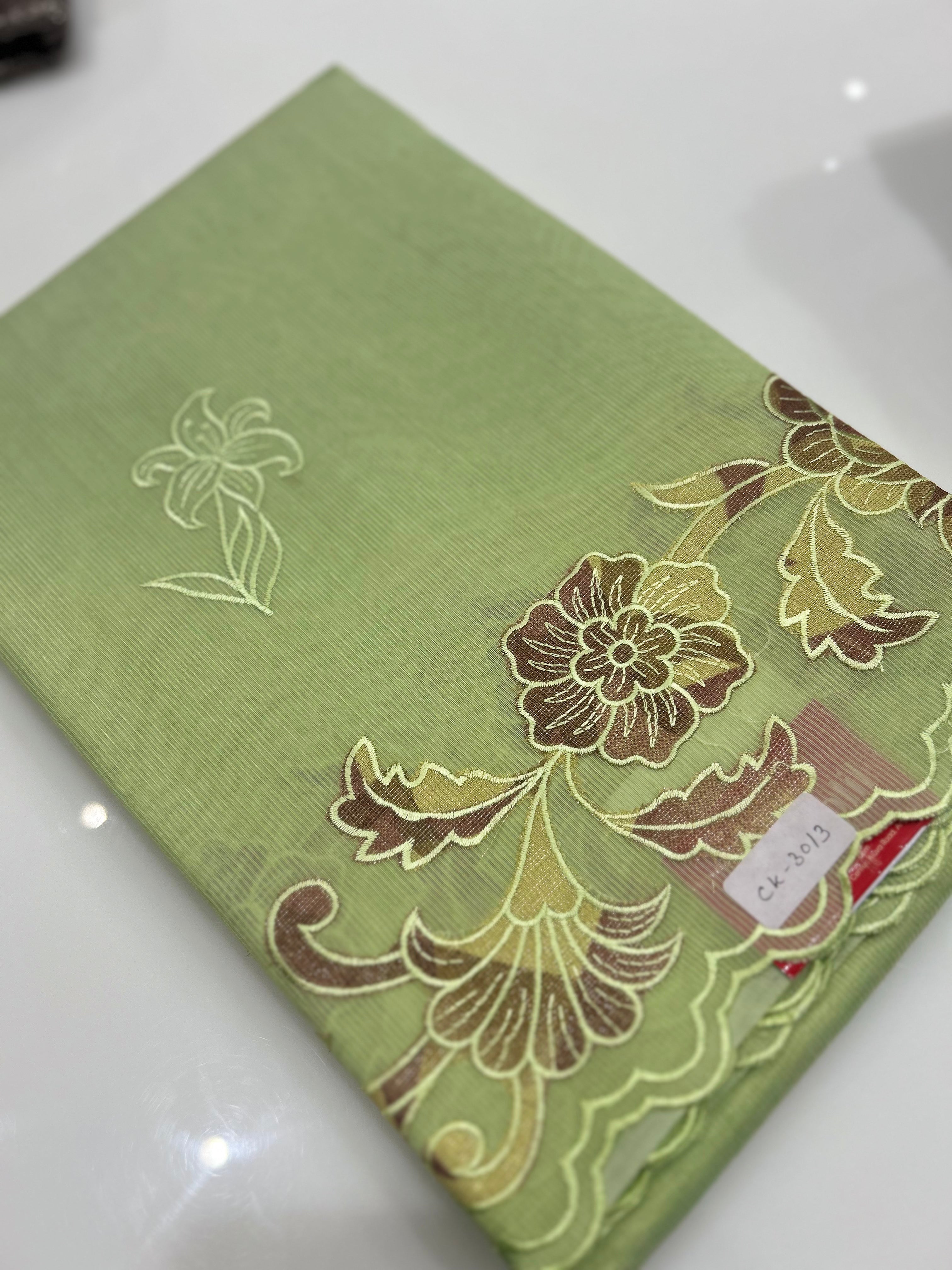 Net Cotta Saree- Green shade Search code 7257