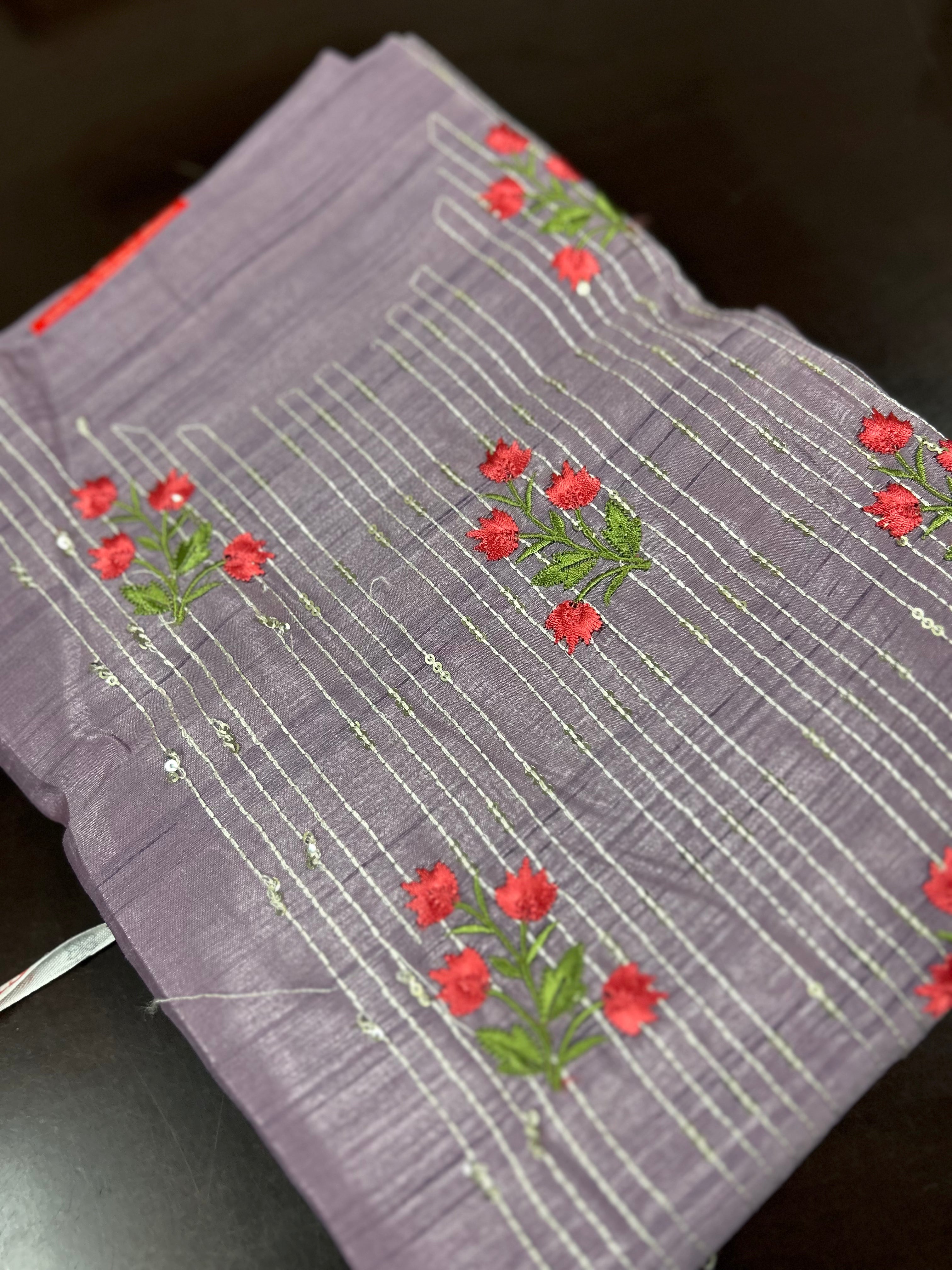 UNSTITCHED SALWAR  SUIT SET -Lavender shade Search code 6659