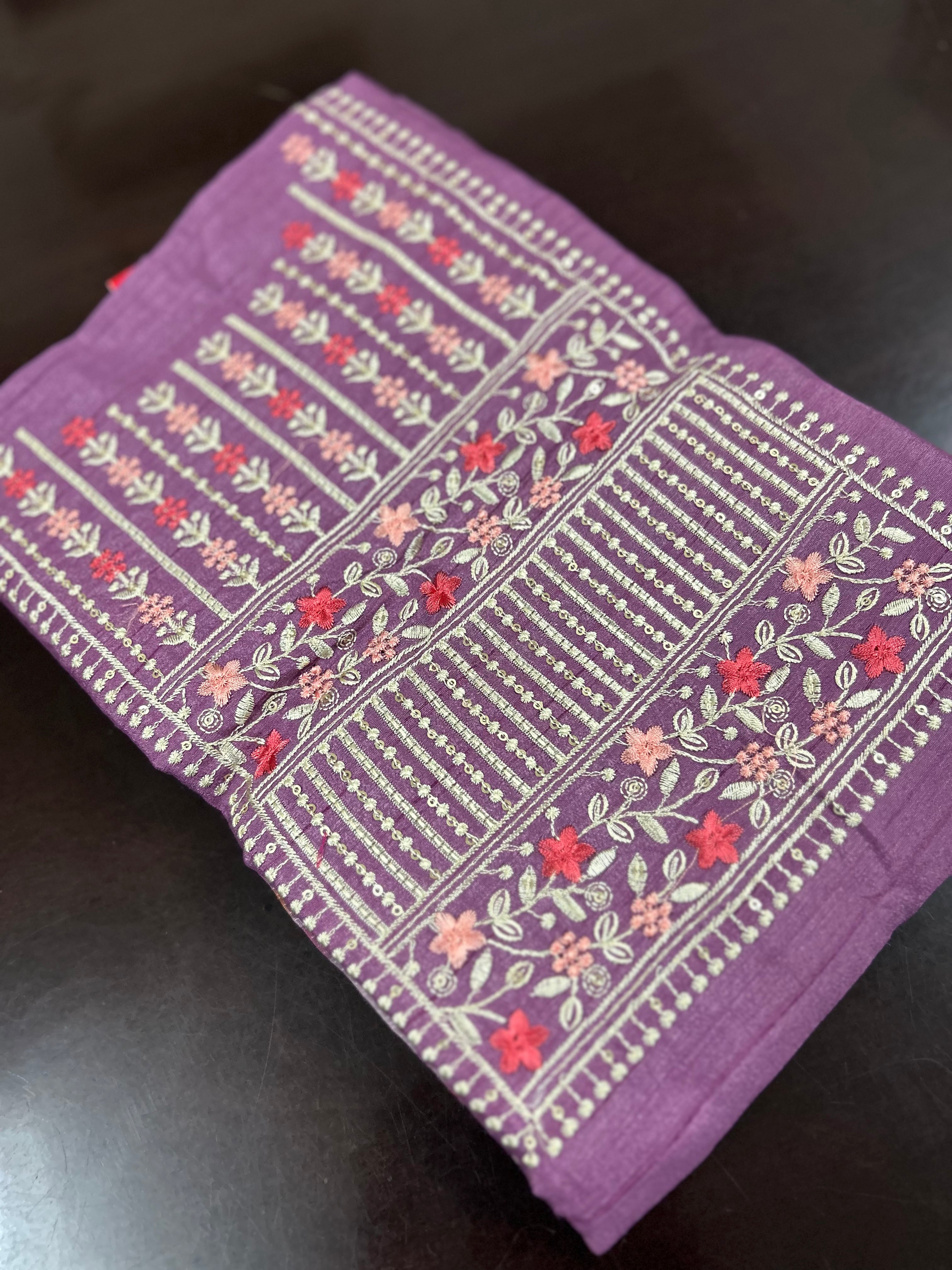 UNSTITCHED SALWAR  SUIT SET - lavender  Search code 6676