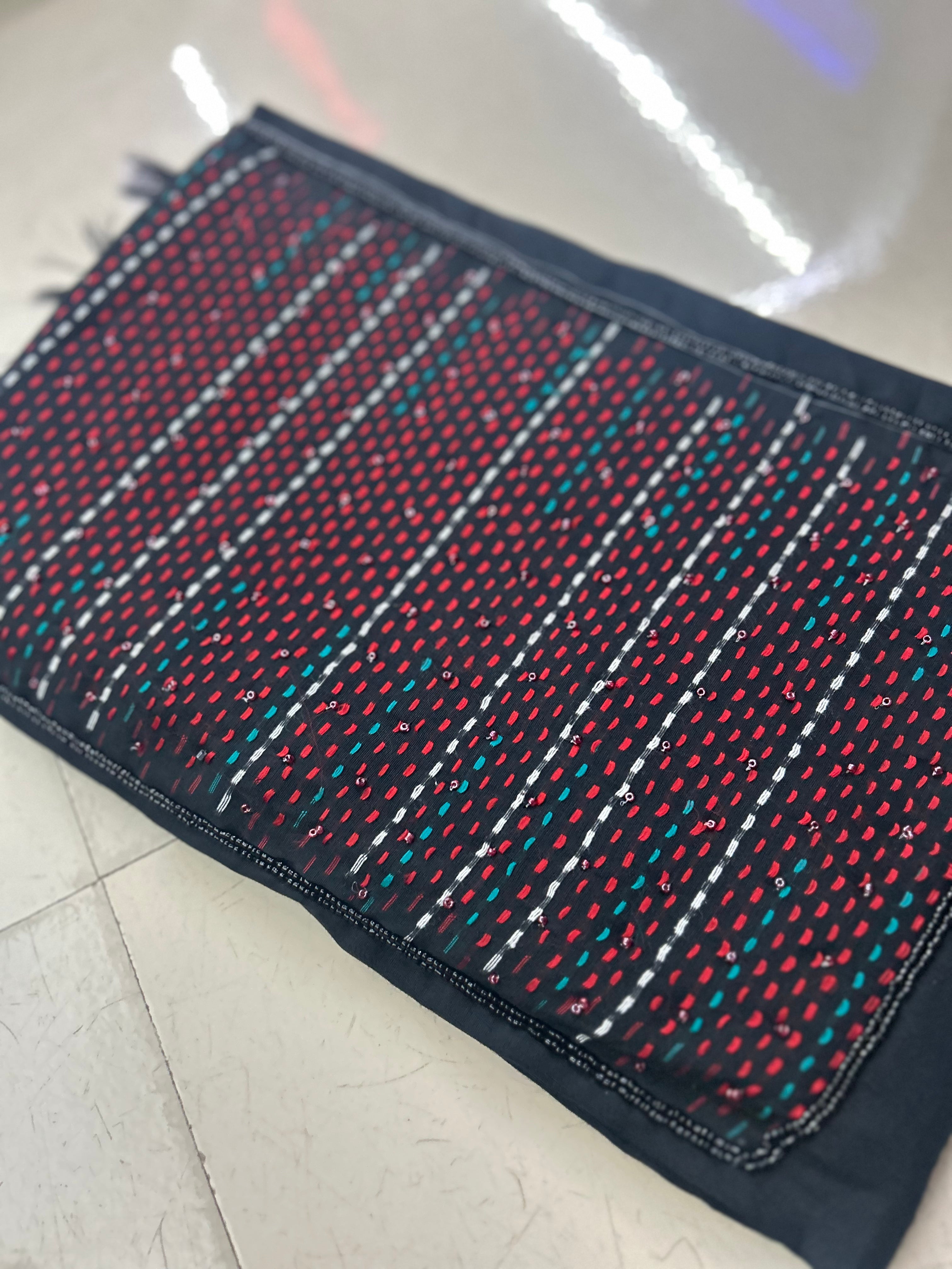 UNSTITCHED SALWAR  SUIT SET -Black shade Search code 7878