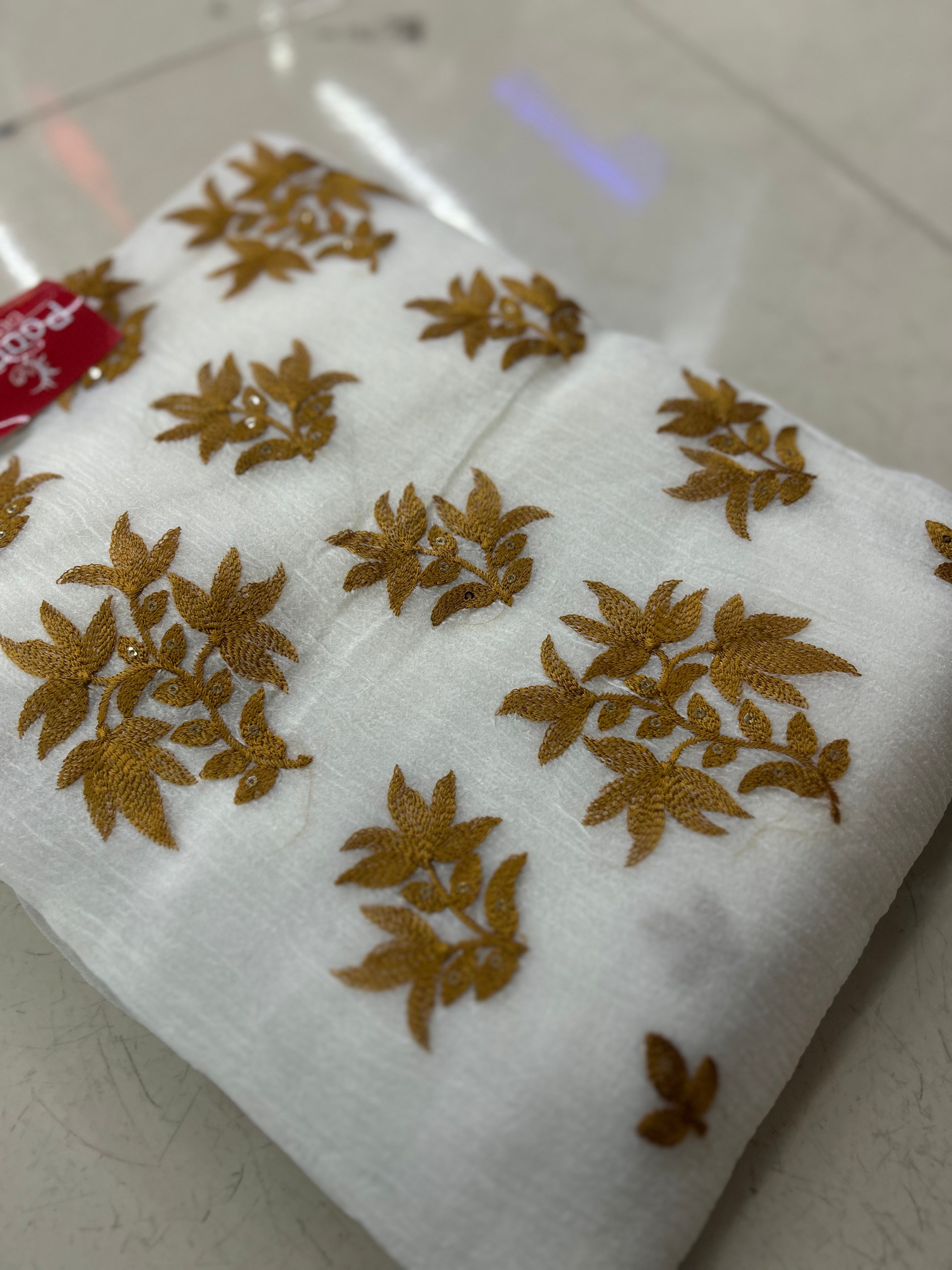 UNSTITCHED SALWAR  SUIT SET -White mastered shade Search code 7874