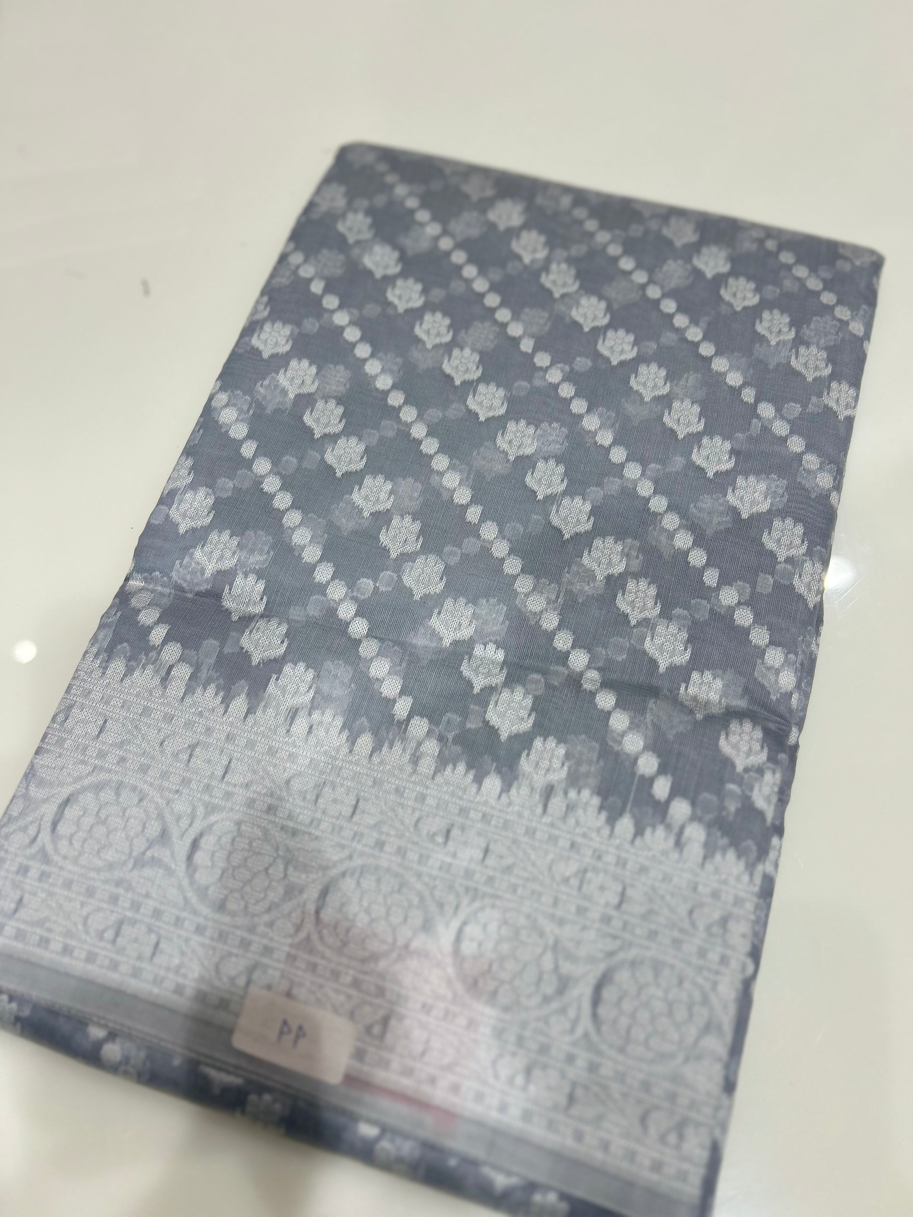 Chanderi  Saree -gray  color Search code 7272