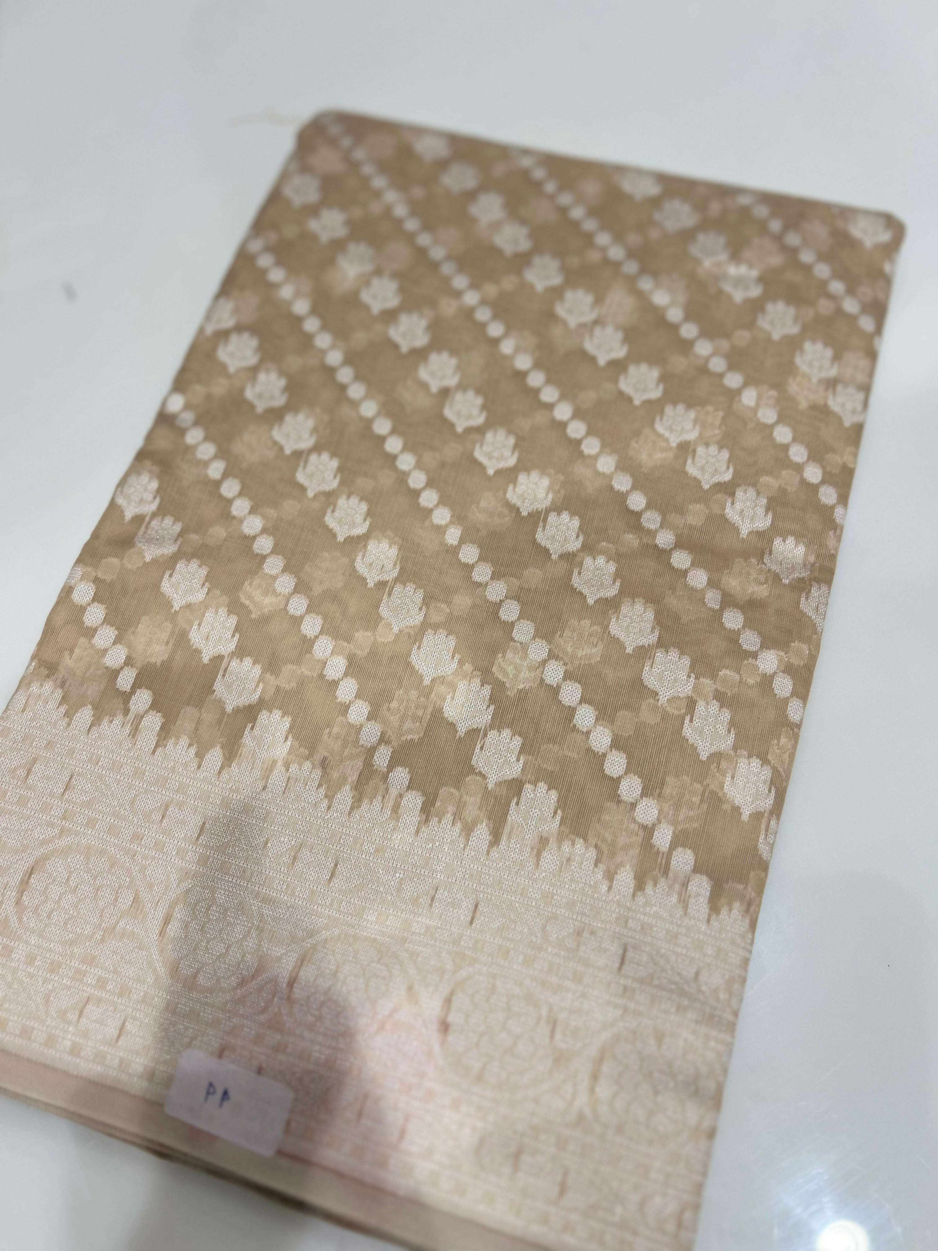 Chanderi  Saree -Chiku color Search code 7271