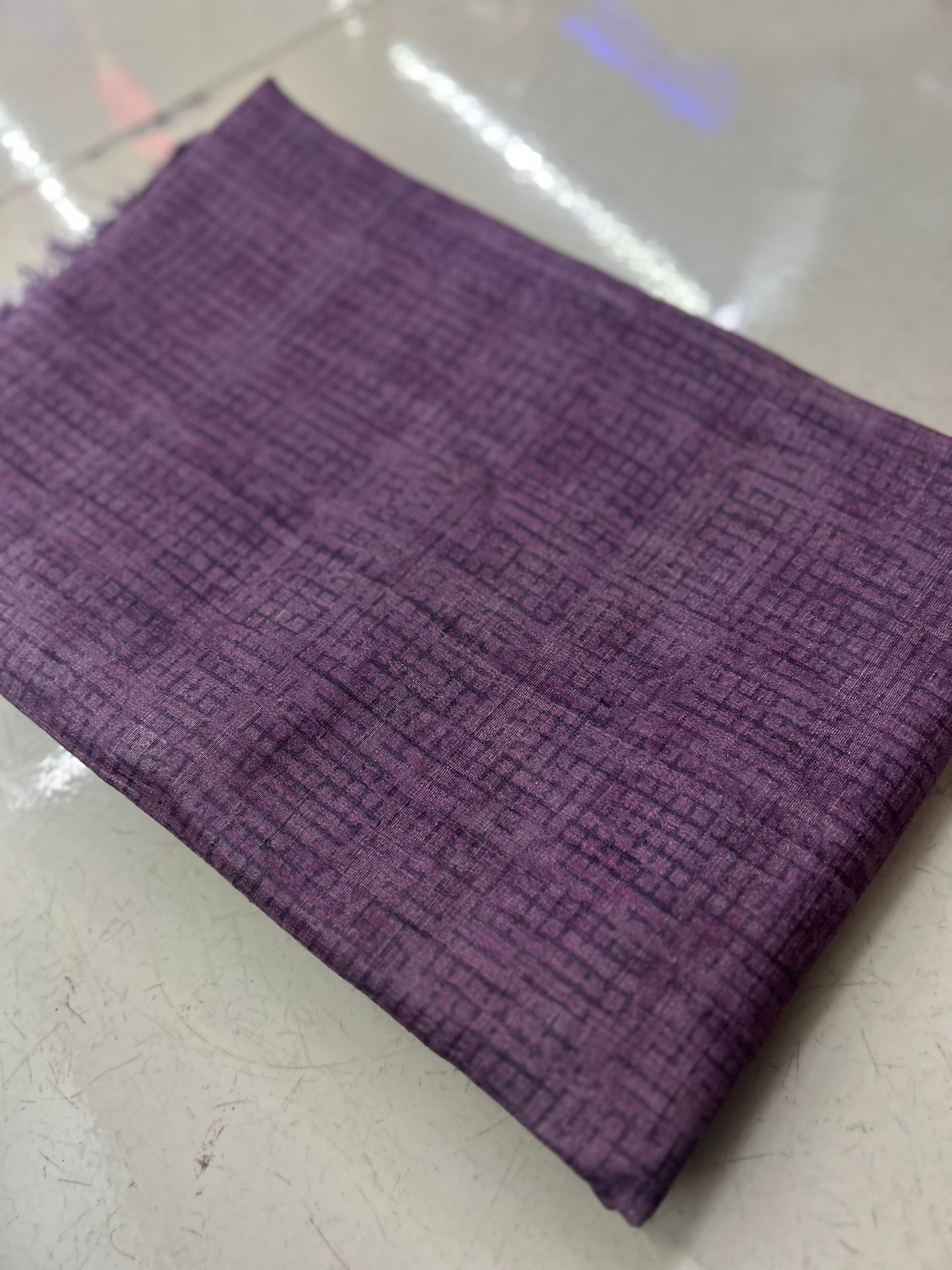 UNSTITCHED SALWAR  SUIT SET -Purple shade Search code 7870