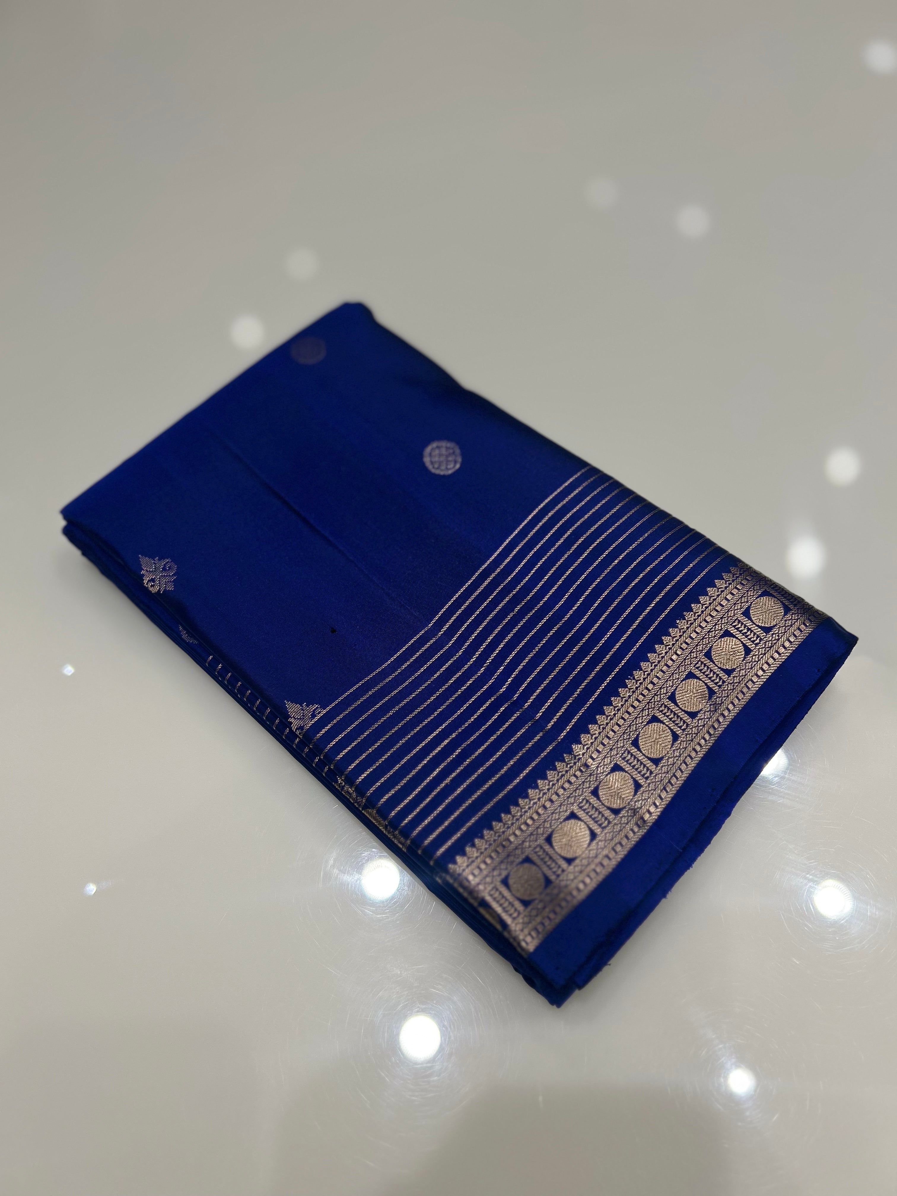 KANCHIPURAM SAREE- Blue Search code  6678