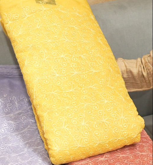Running Material  - Net Cotta  YELLOW colour Search code 6513