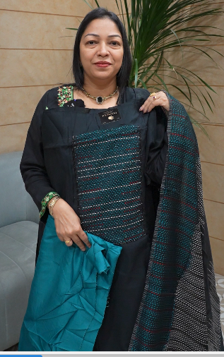 UNSTITCHED SALWAR  SUIT SET  BLACK BLUE  shade Search code 5564