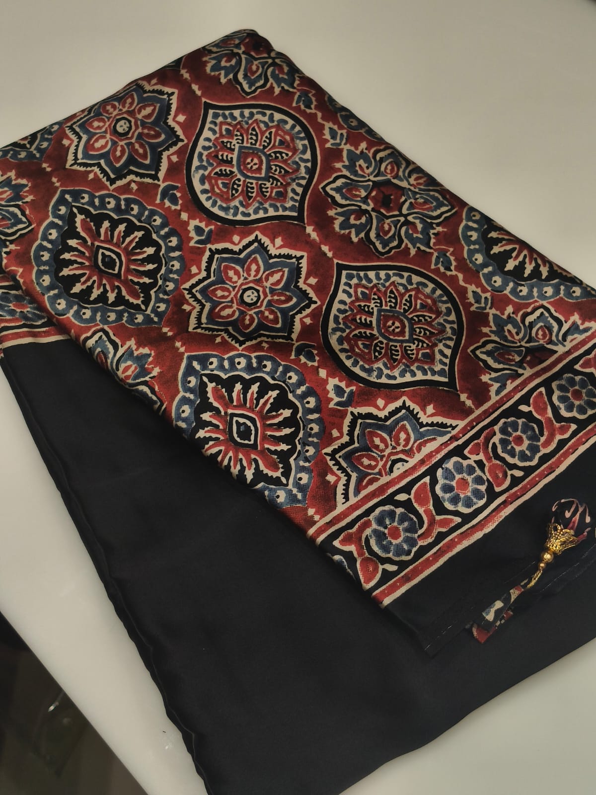 SEMI MODAL SAREE - Black shade Search code 3744
