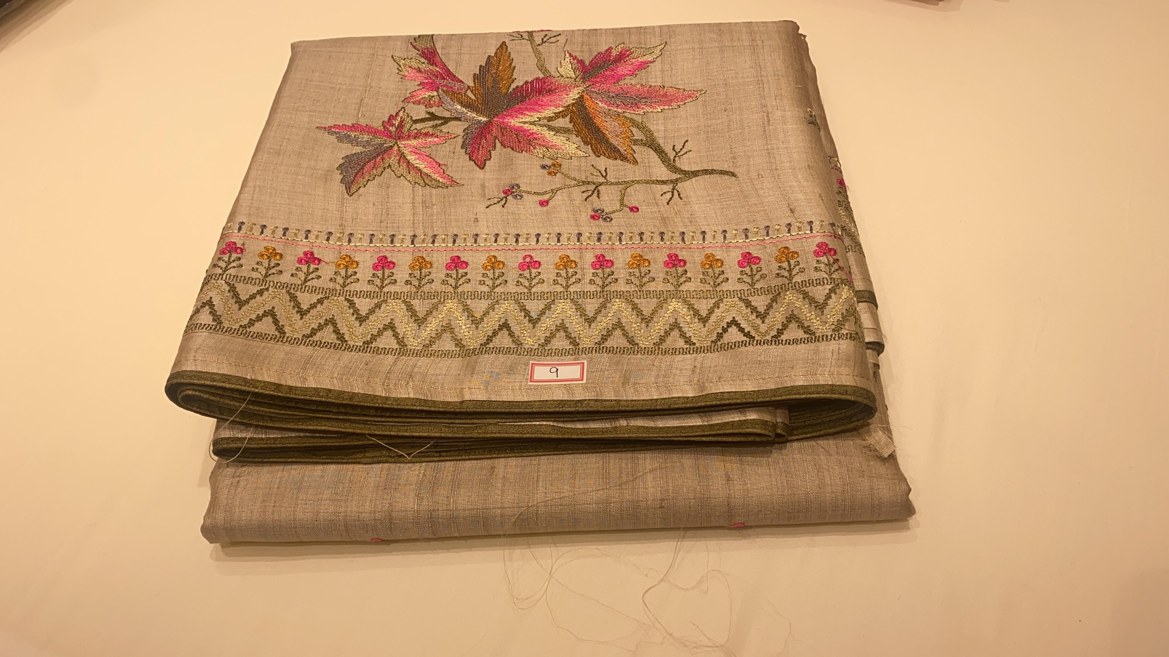 Tussar Saree -Chiku shade Search code 6001