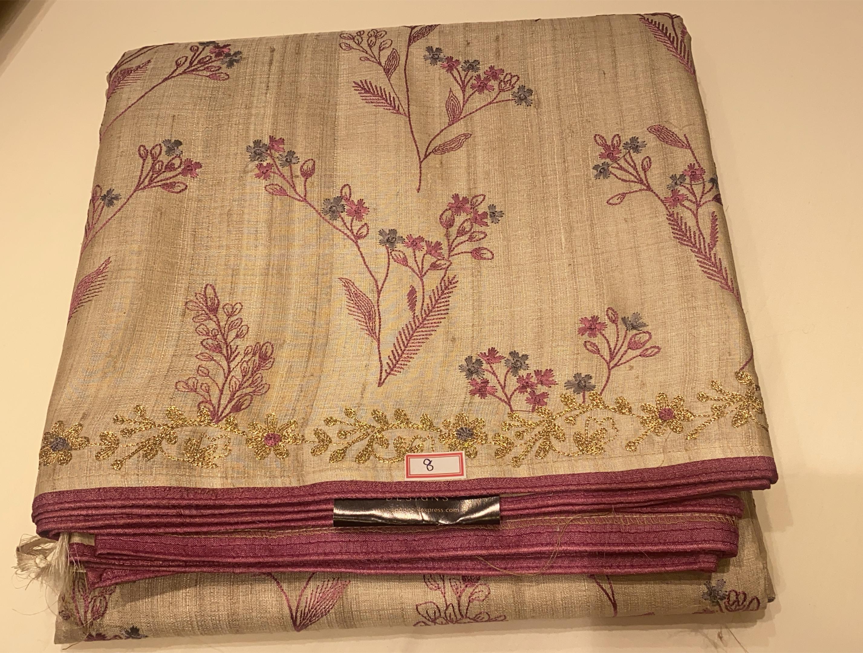 Tussar Saree -Chiku shade Search code 6002