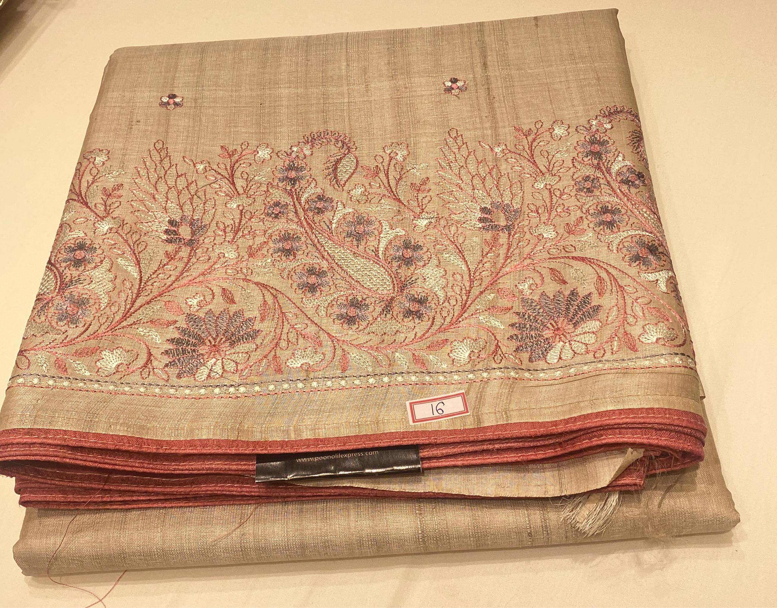 Tussar Saree -Chiku shade Search code 6003