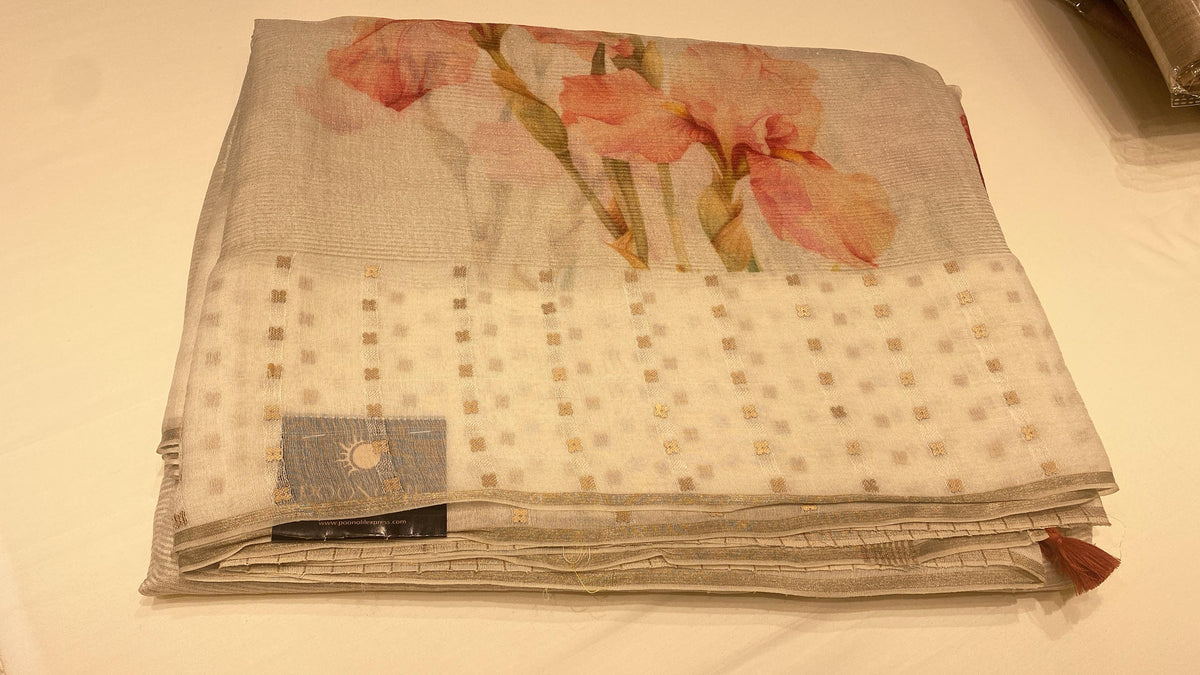 Tussar Saree -Cream shade Search code 6005