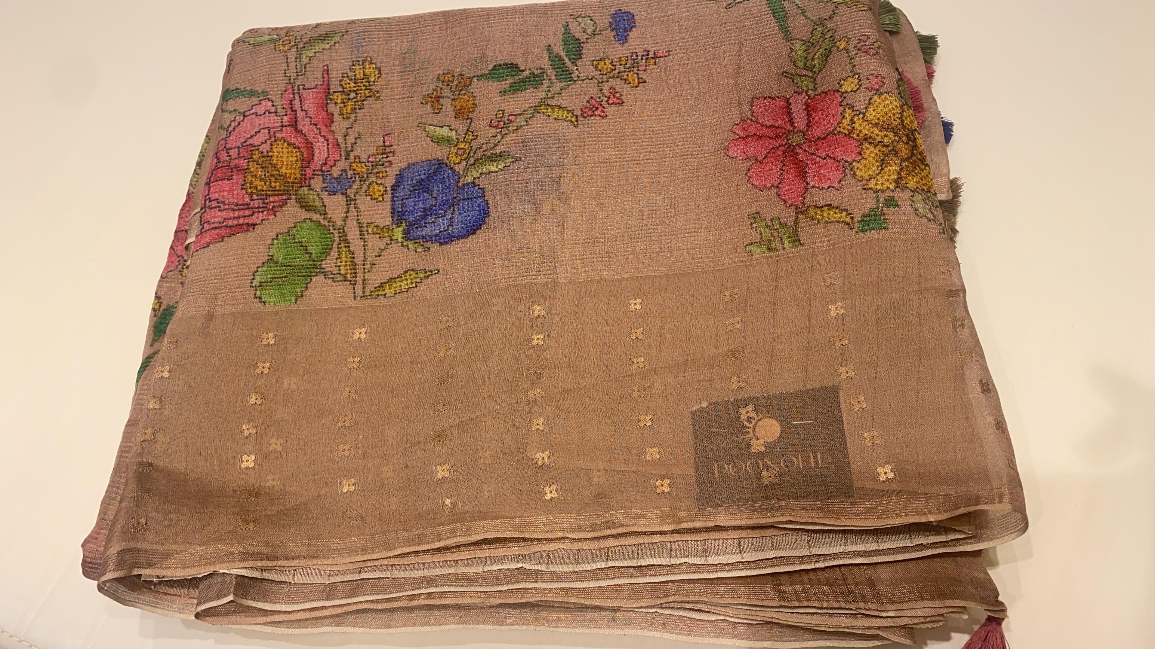 Tussar Saree -Beige shade Search code 6008