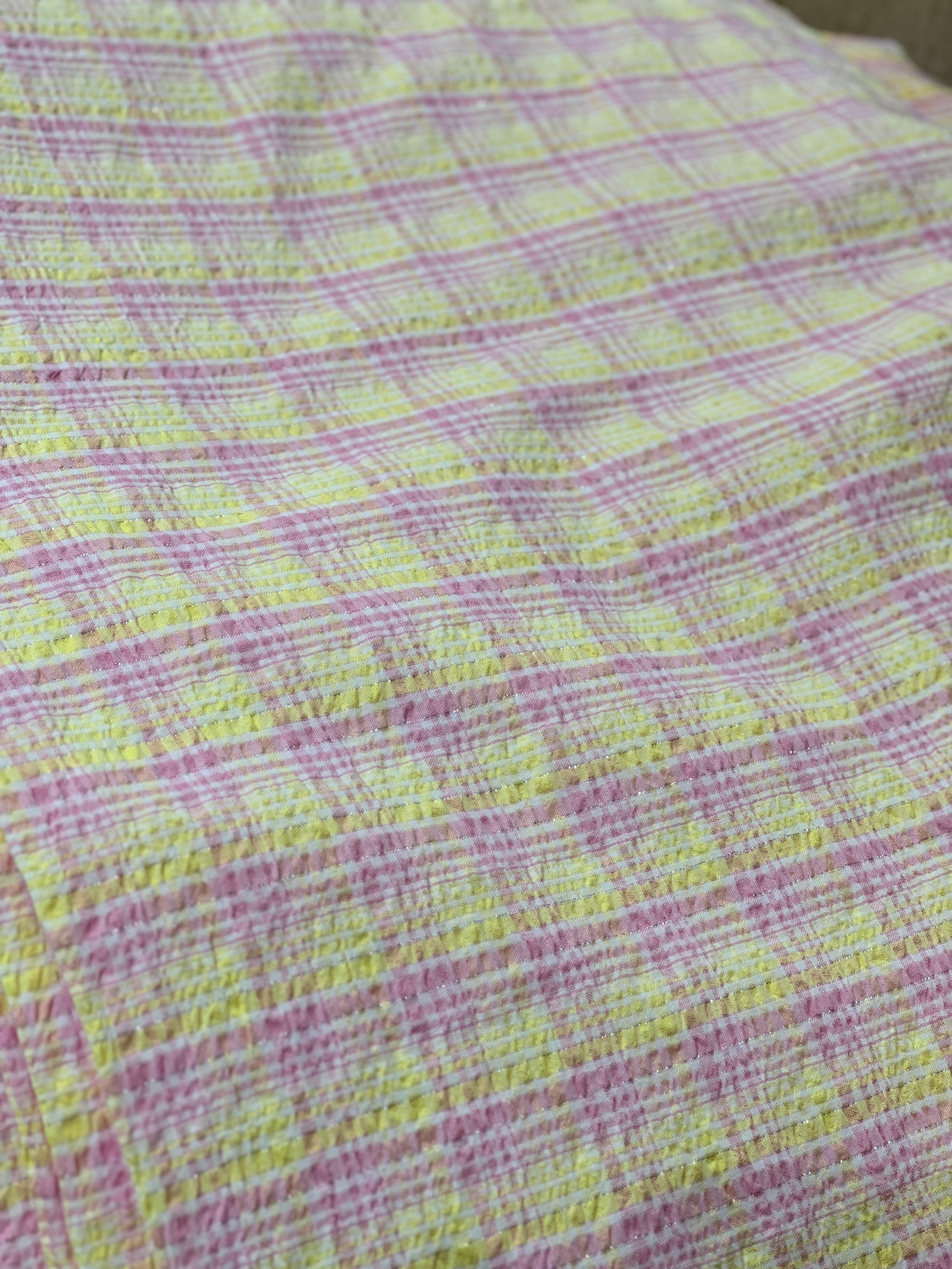 Running Material  - pink yellow color  Search code 5574