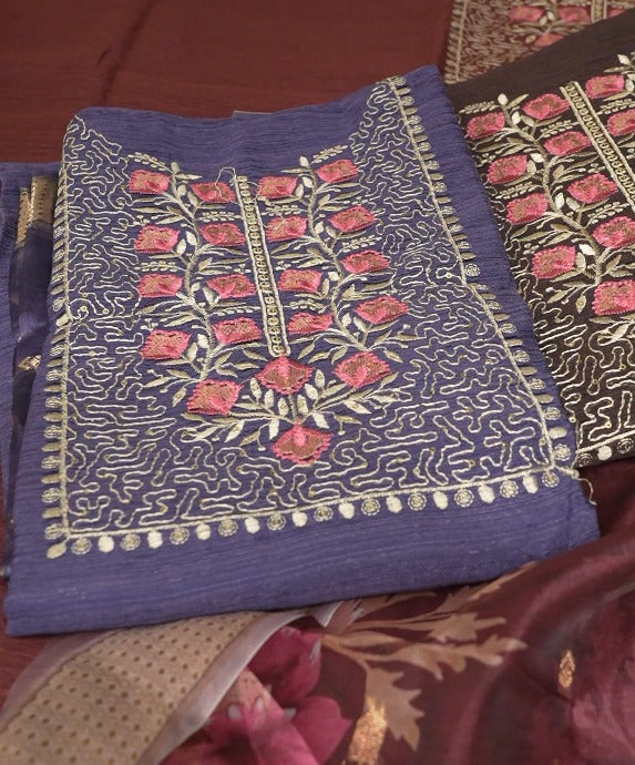 UNSTITCHED SALWAR  SUIT SET -green shade Search code 6663