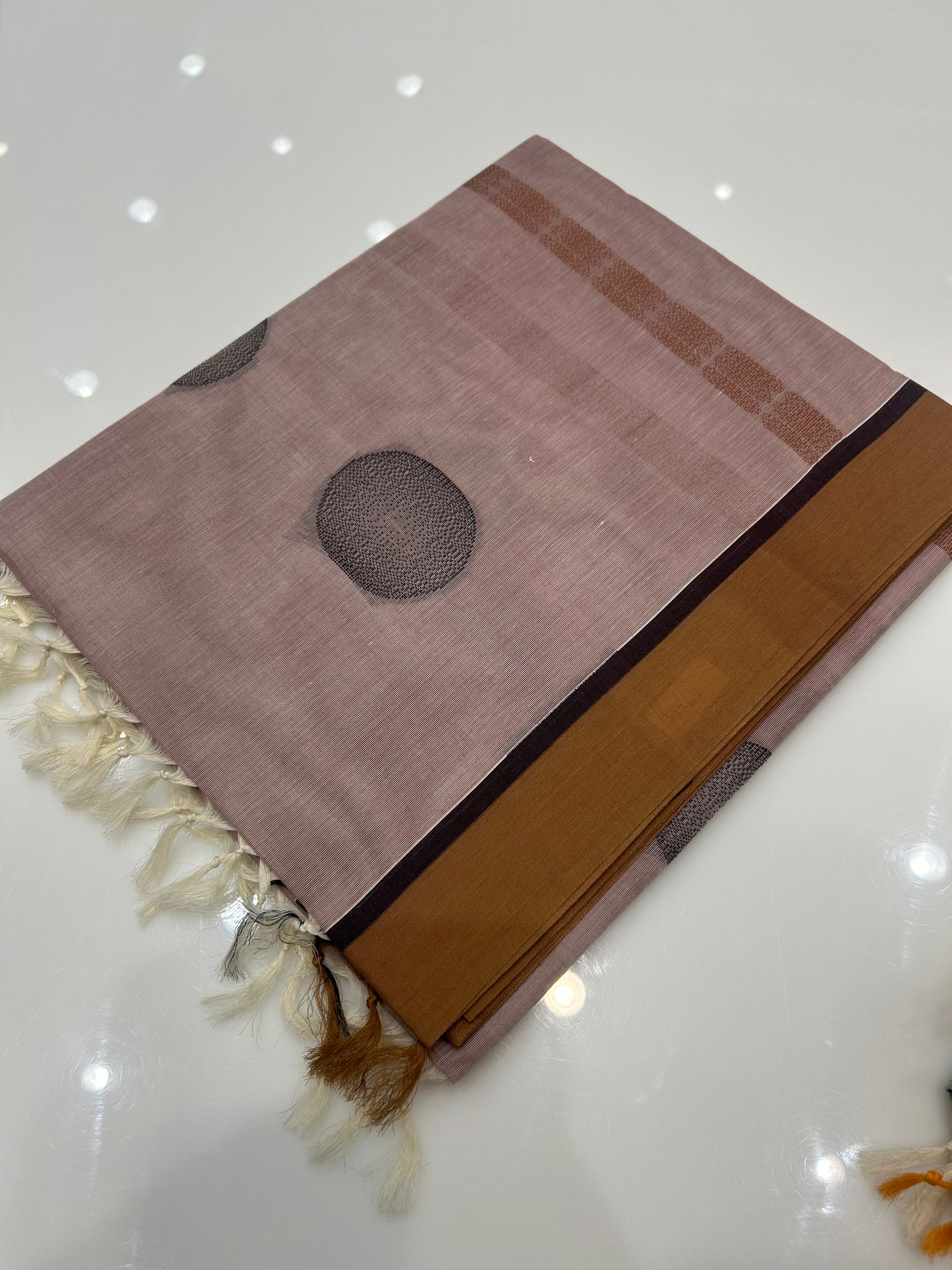 Cotton  Saree-dusty lavander shade Search code 7519