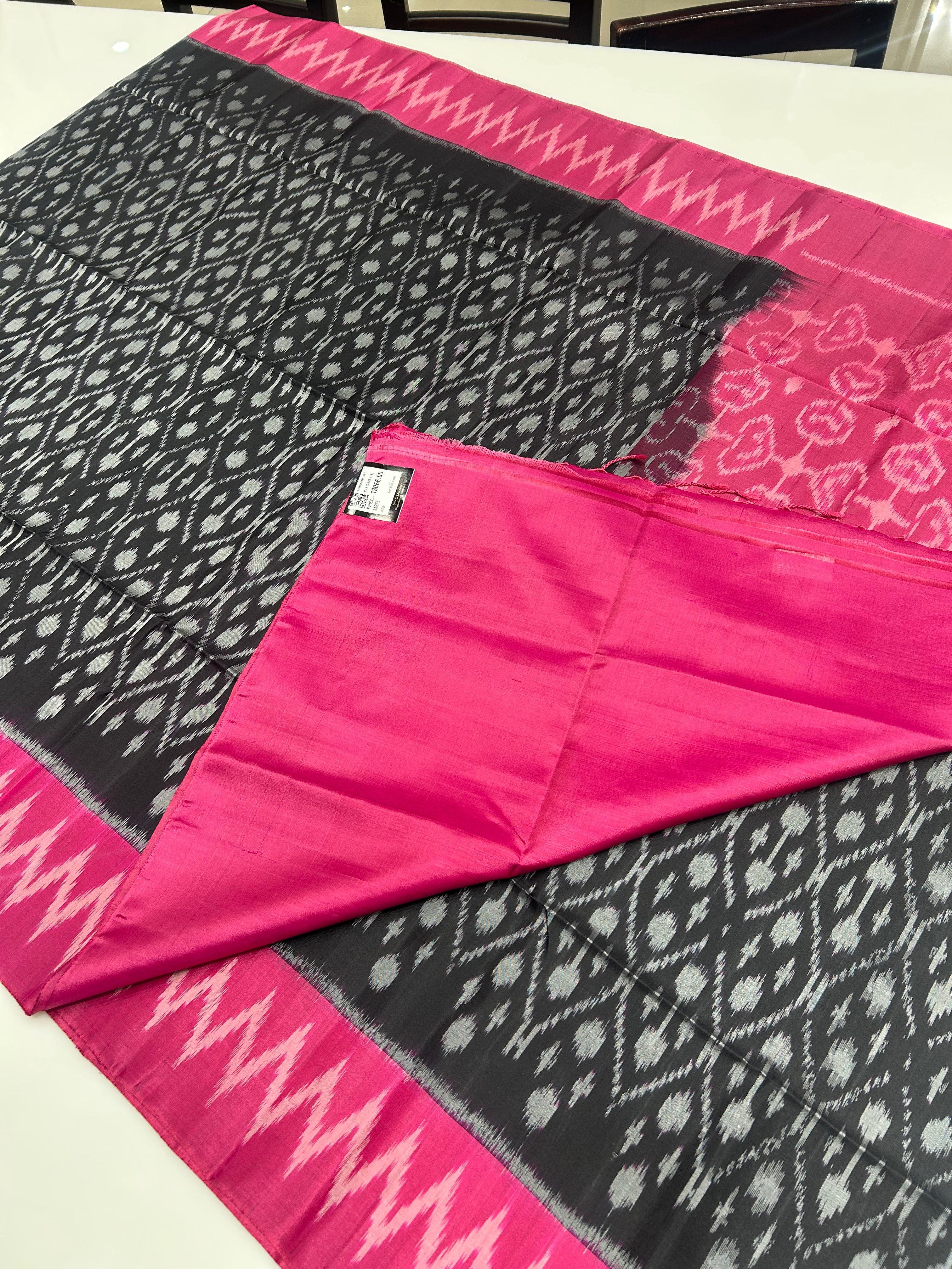 KANCHIPURAM SAREE- Pink to Black Search code  6699