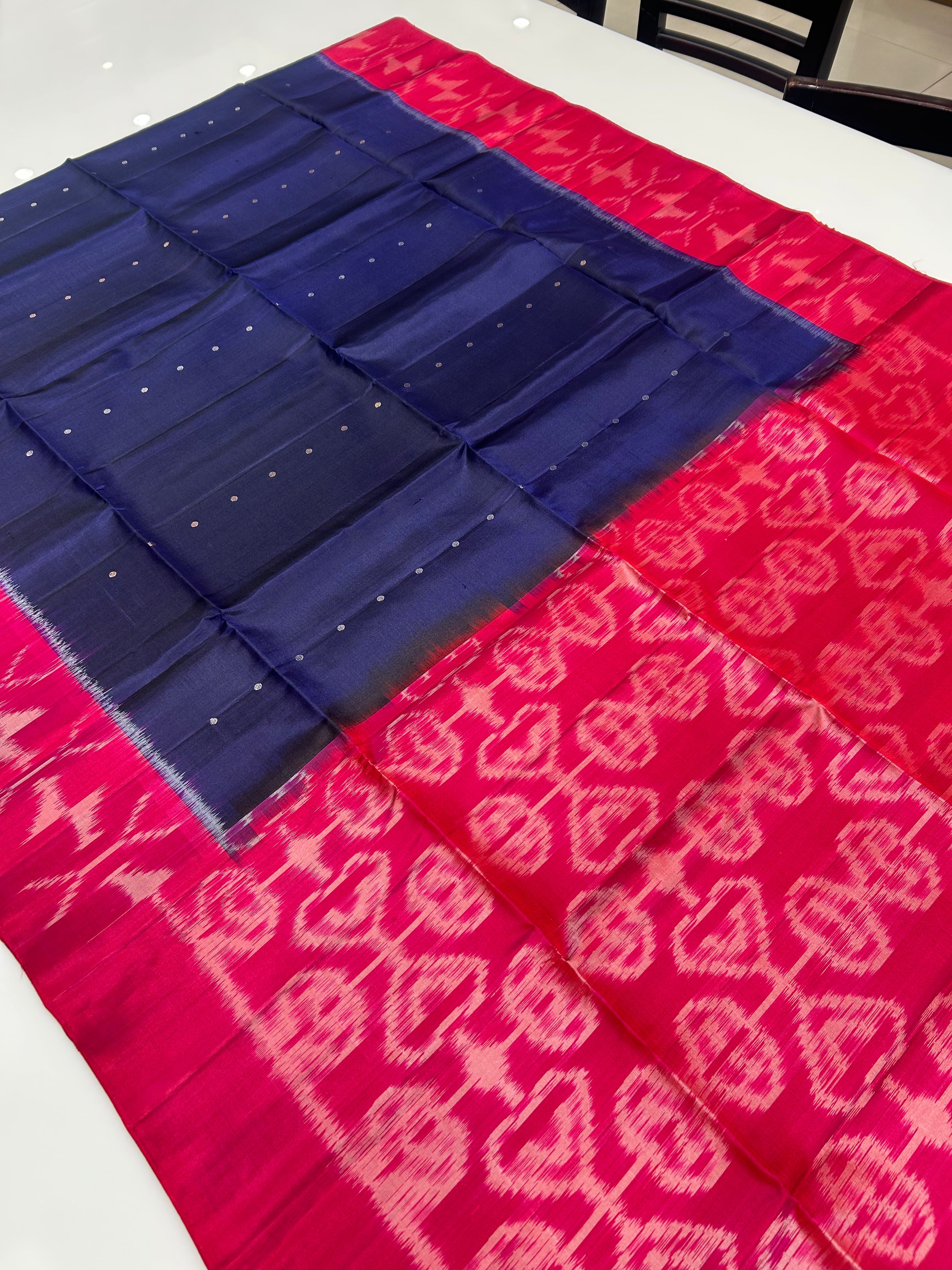 KANCHIPURAM SAREE- Ranni pink to navy blue Search code  6700