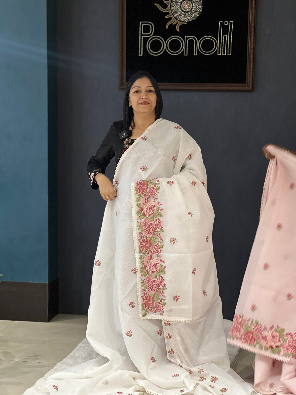 Net Cotta Saree-Off White shade Search code 3473
