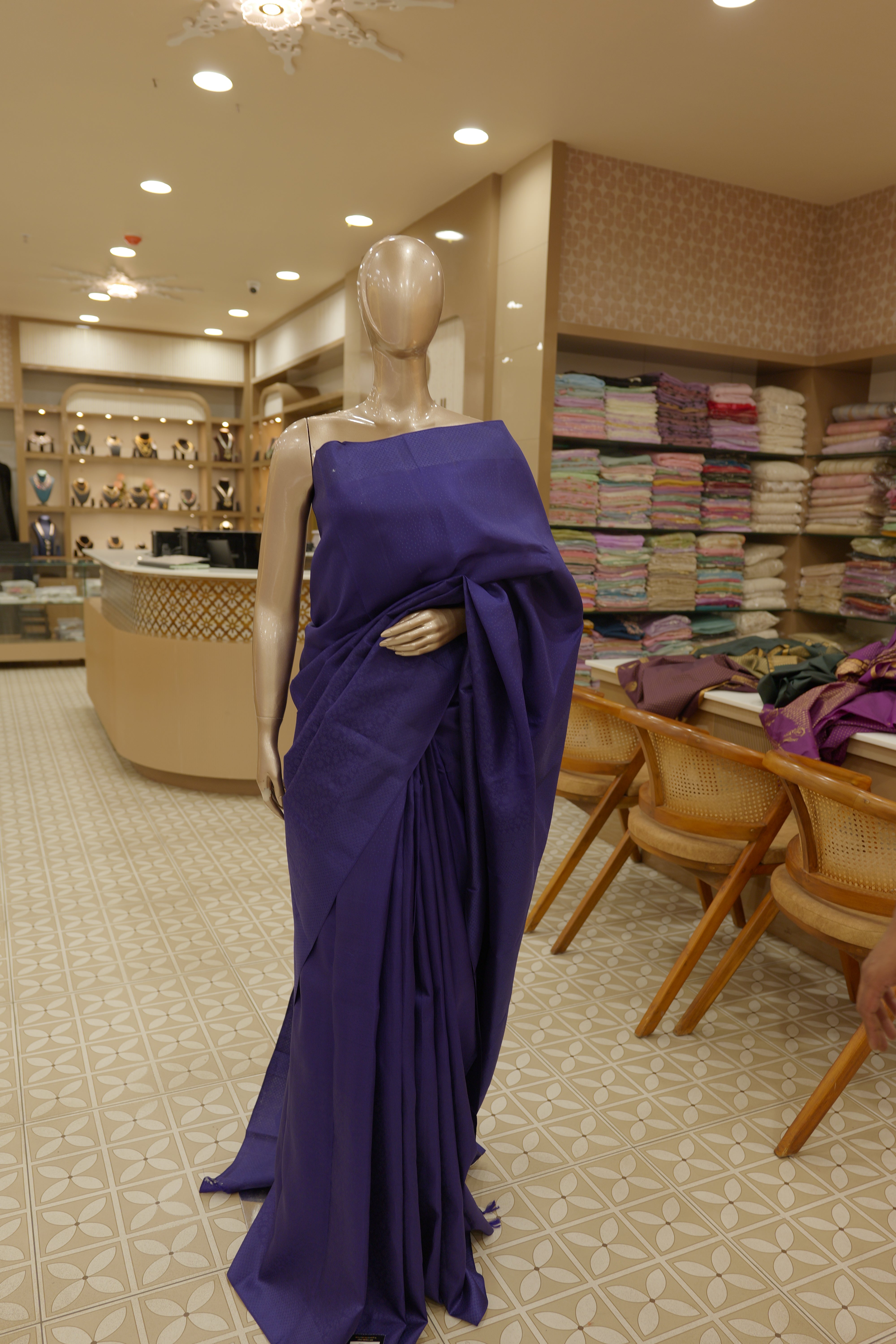 Pure Kanchipuram Saree- Royal blue color search code 4500