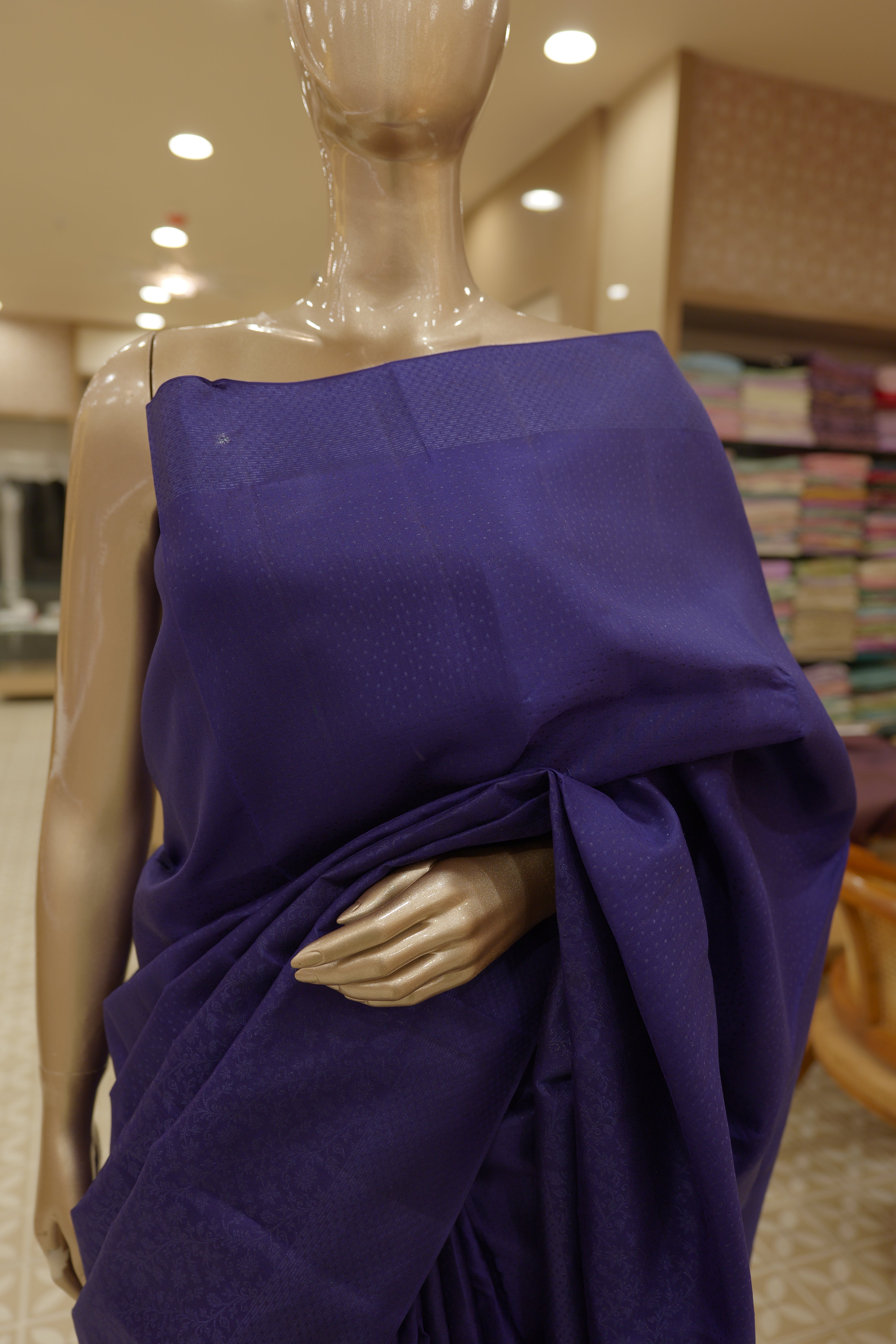 Pure Kanchipuram Saree- Royal blue color search code 4500