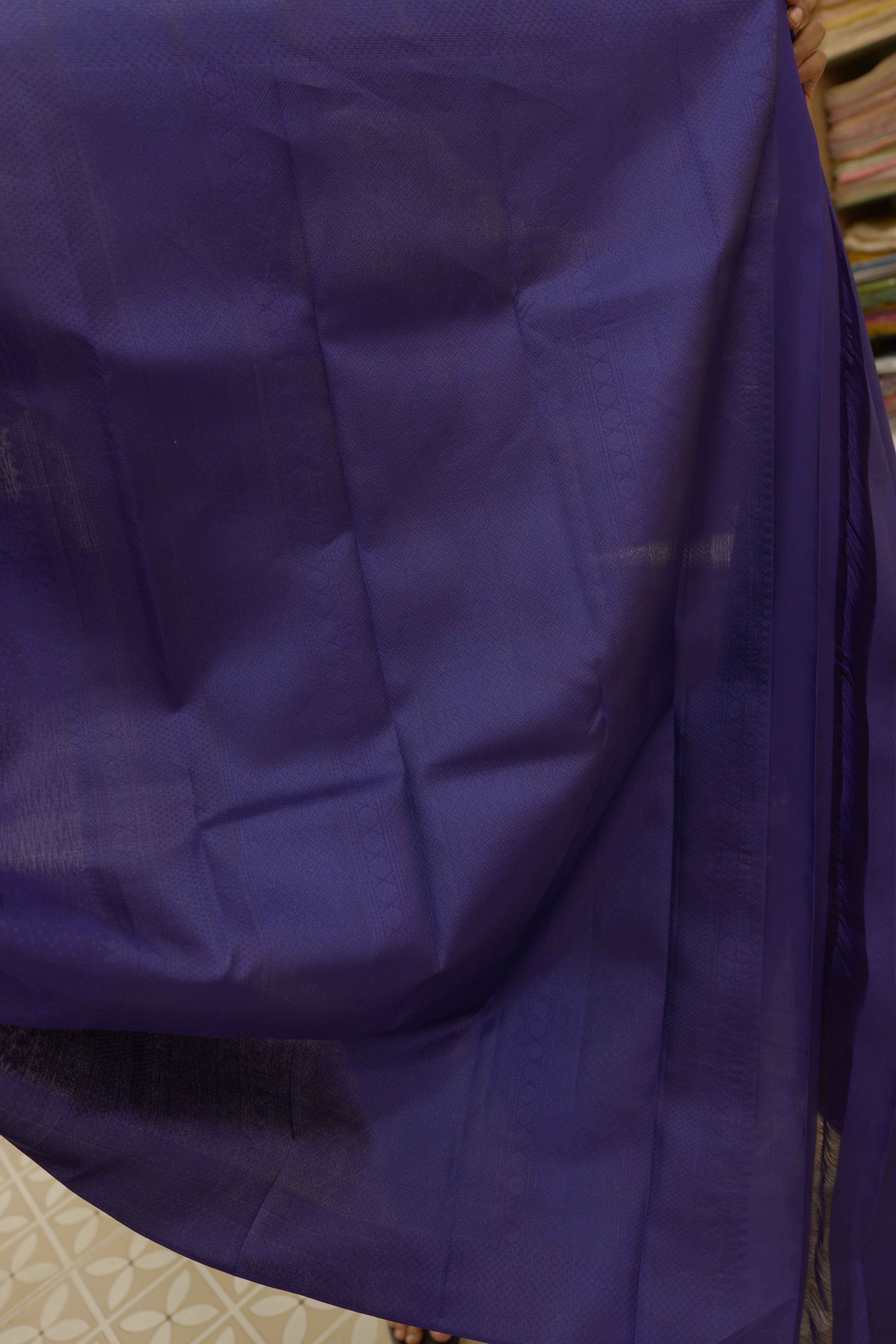 Pure Kanchipuram Saree- Royal blue color search code 4500